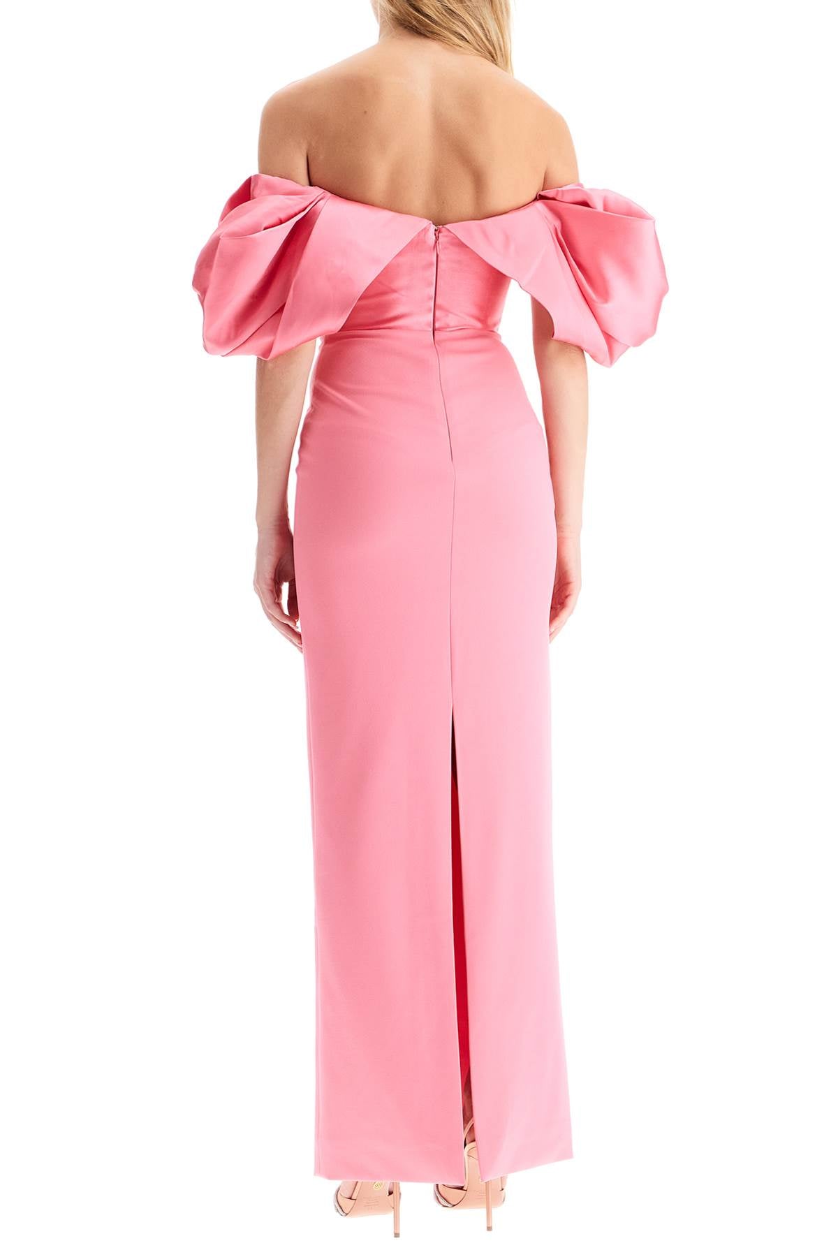 Solace London Sian Long Dress: Elegant Crepe Gown with Balloon Sleeves image 2