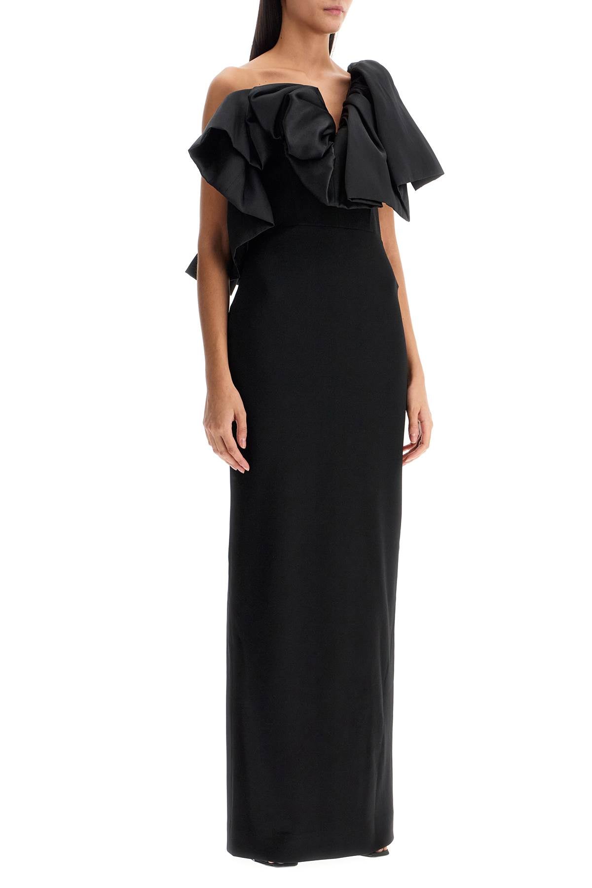 Solace London One-Shoulder Mikado Ruffle Long Dress image 1