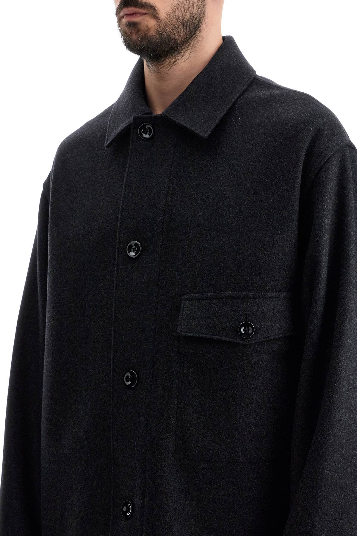 Lemaire wool felt overshirt in image 3