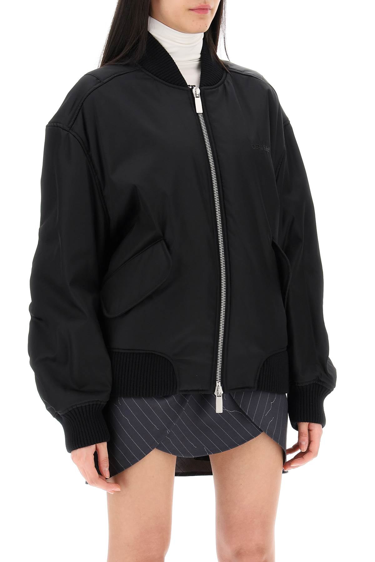 Off-White Nylon Twill Bomber Jacket image 1