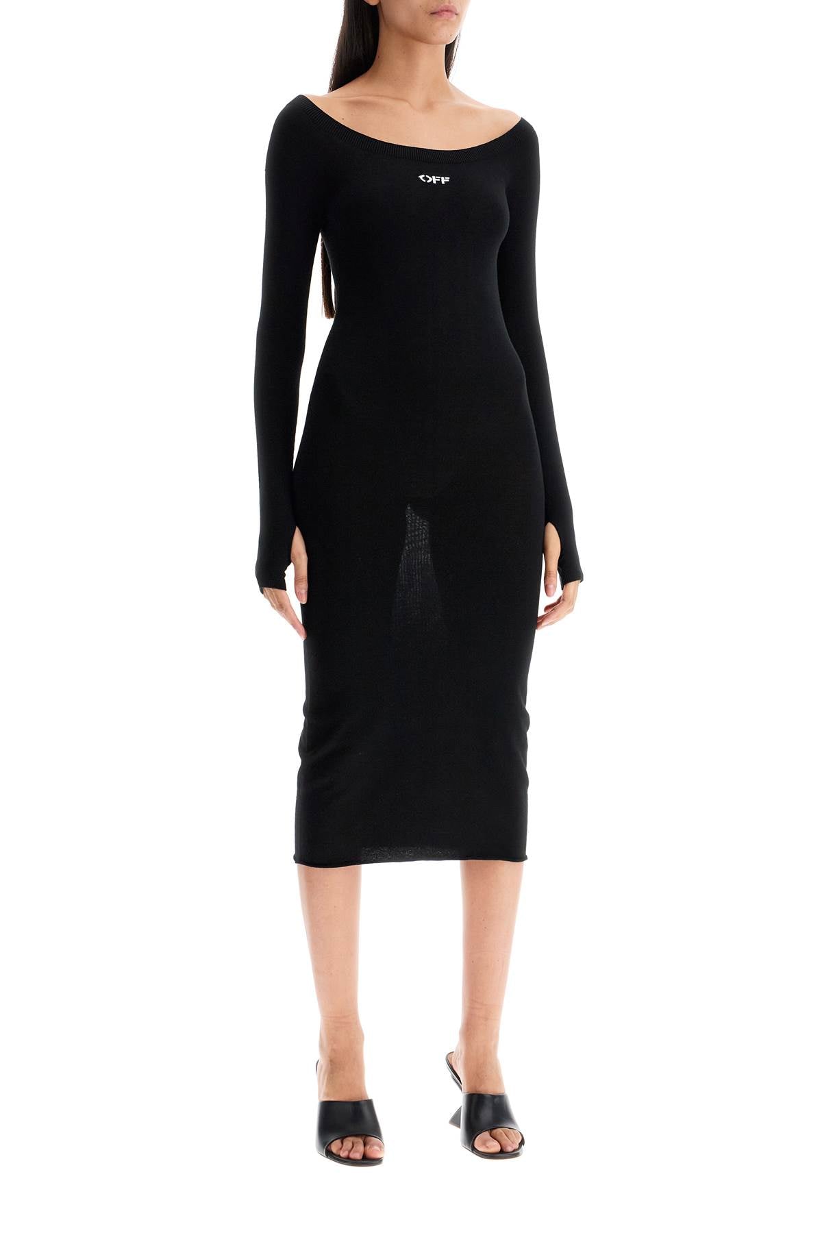 Off-White lightweight knit midi dress image 1