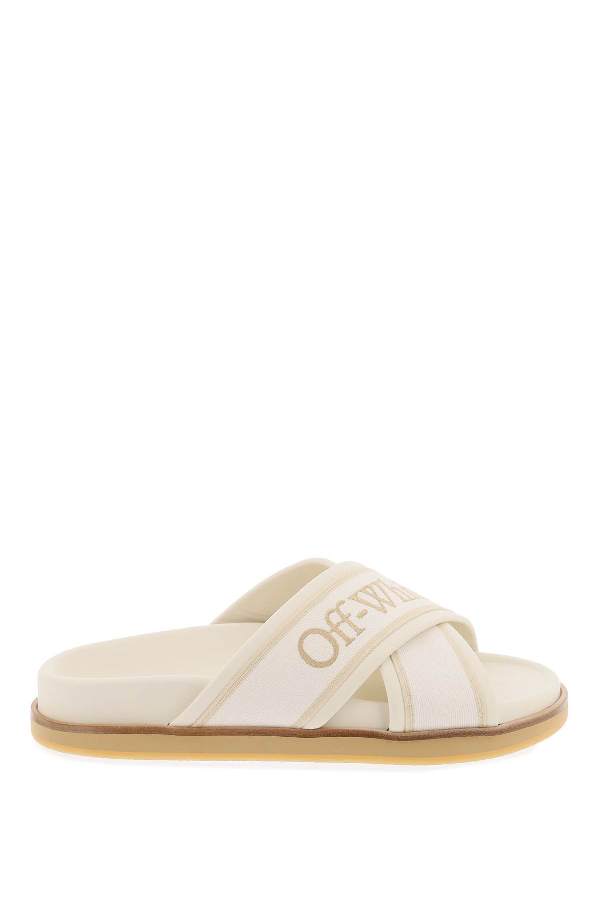 Off-White embroidered logo slides with image 0