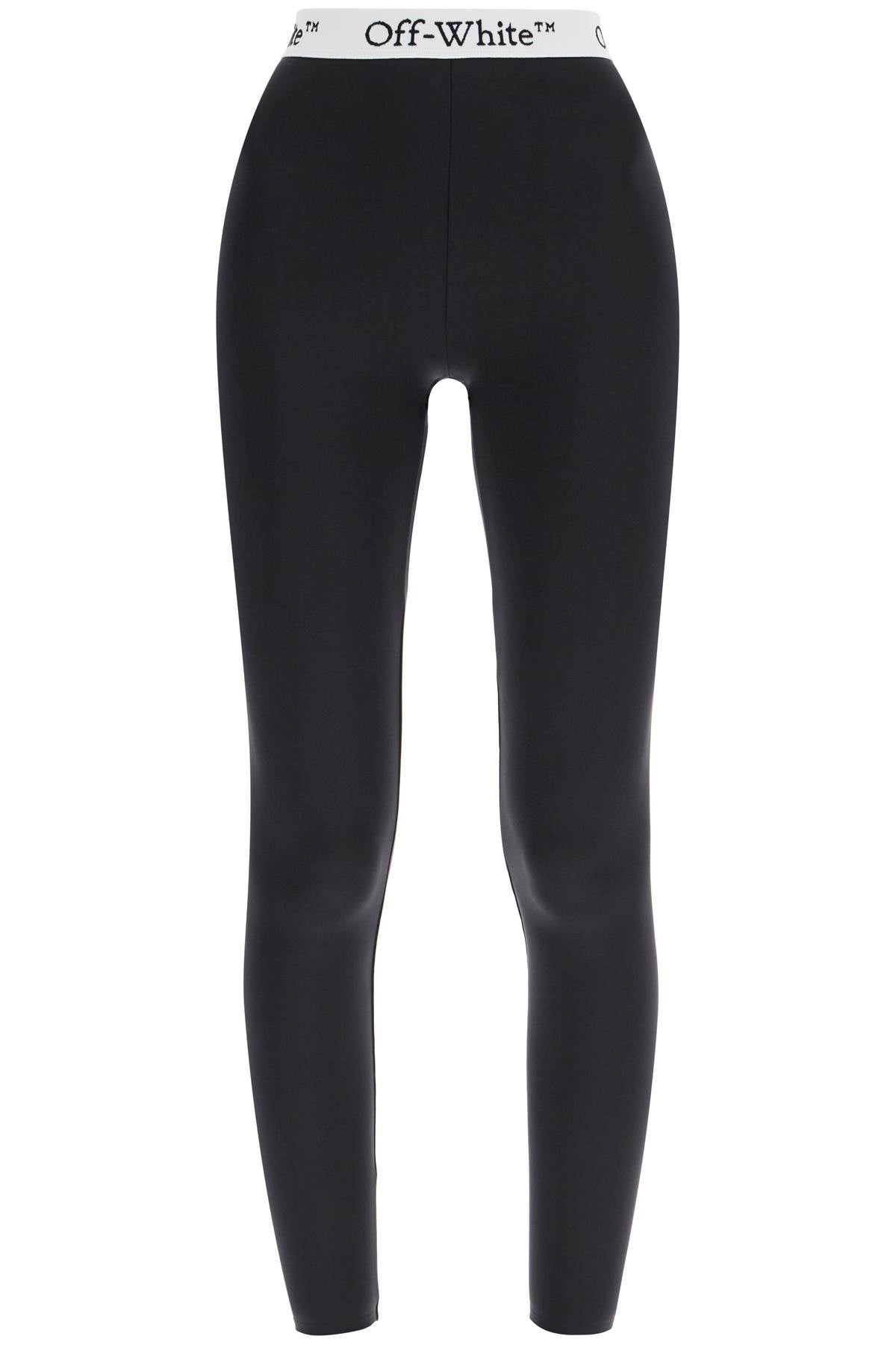 Off-White Lycra Leggings with Logo Band image 0