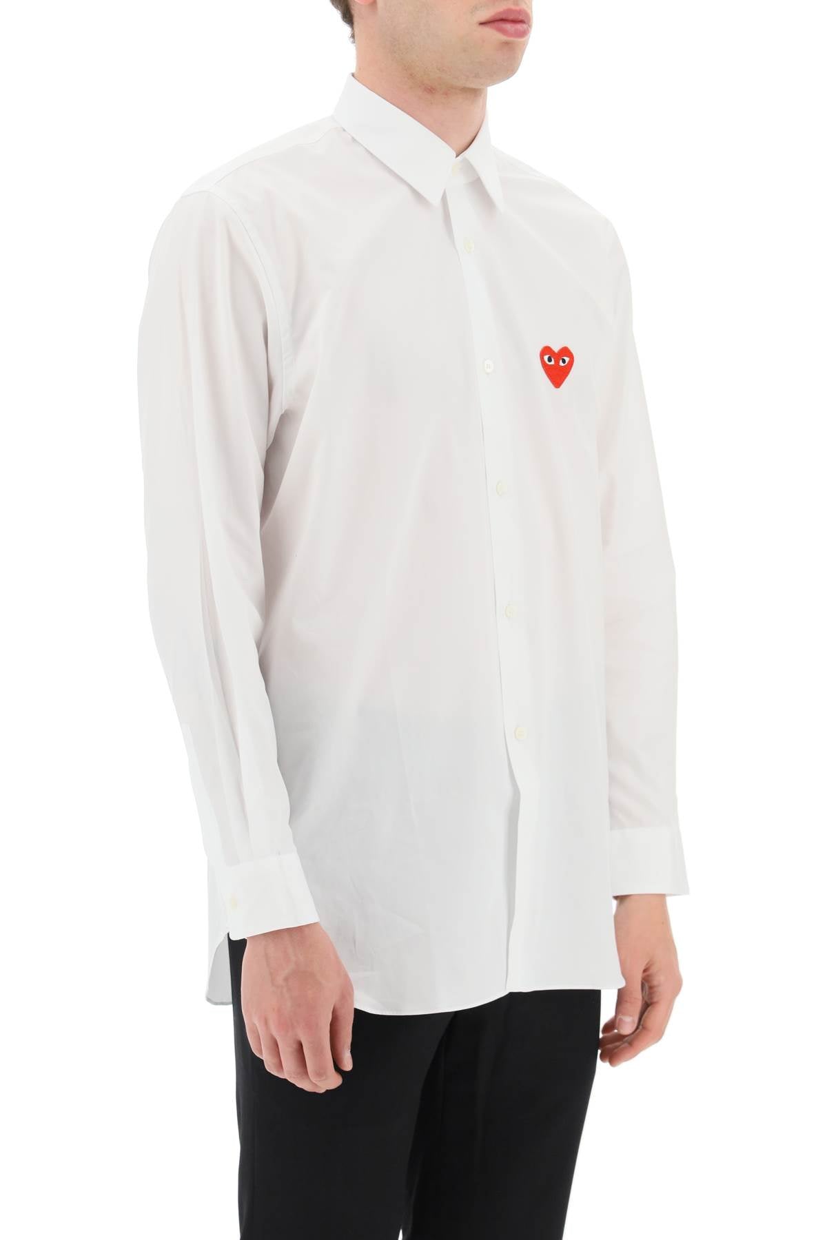 Comme des Garçons Play Heart Patch Unisex Cotton Shirt image 1