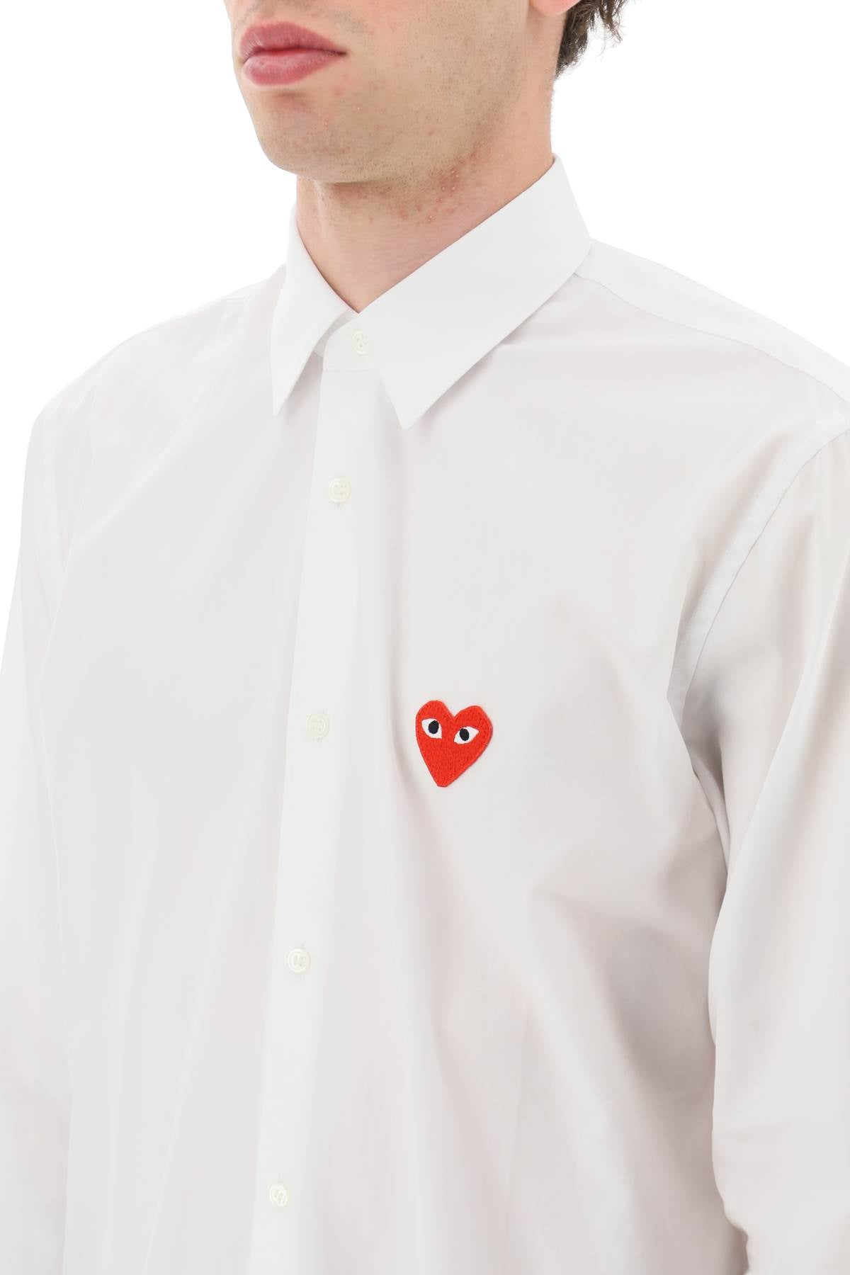 Comme des Garçons Play Heart Patch Unisex Cotton Shirt image 3