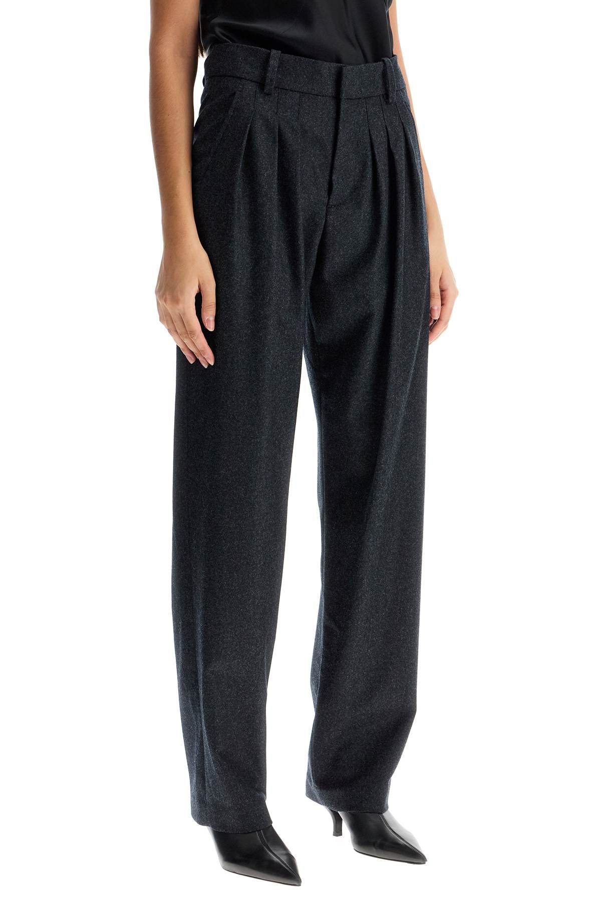 Isabel Marant Casile High Waist Wool Flannel Trousers image 1