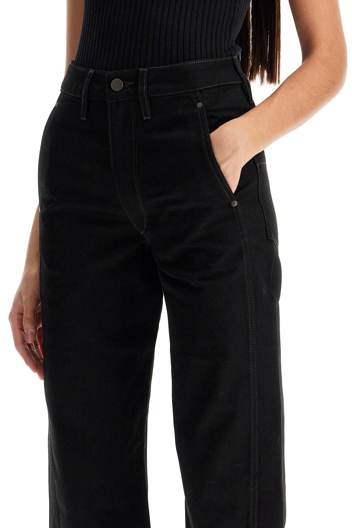 Lemaire Cropped Cotton Drill Pants with Twisted Seams image 3