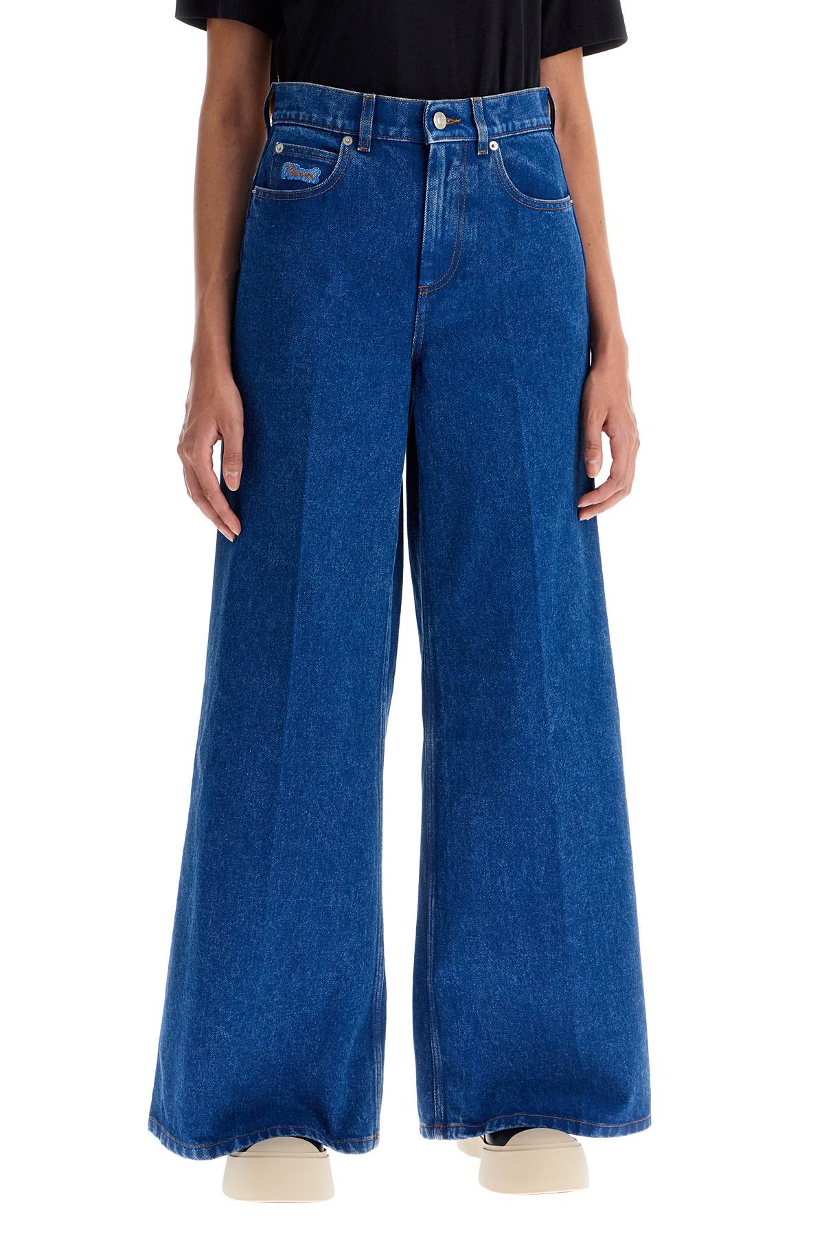 Marni Wide-Leg Flared Organic Cotton Denim Jeans image 1