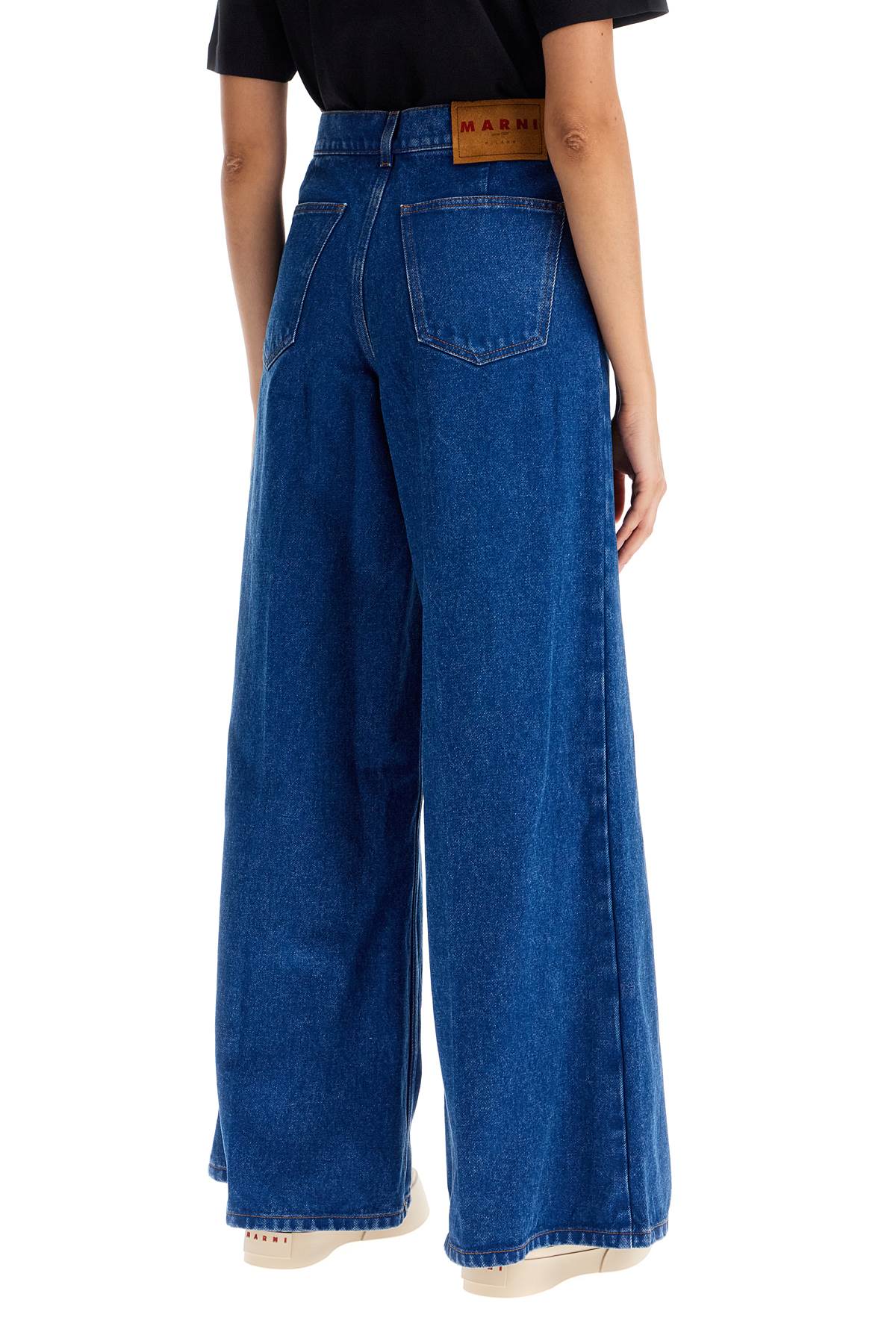 Marni Wide-Leg Flared Organic Cotton Denim Jeans image 2