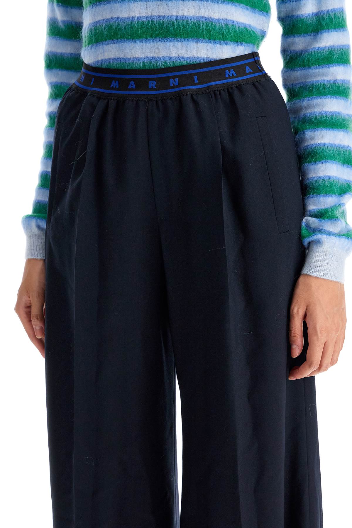 Marni tropical wool palazzo pants for image 3