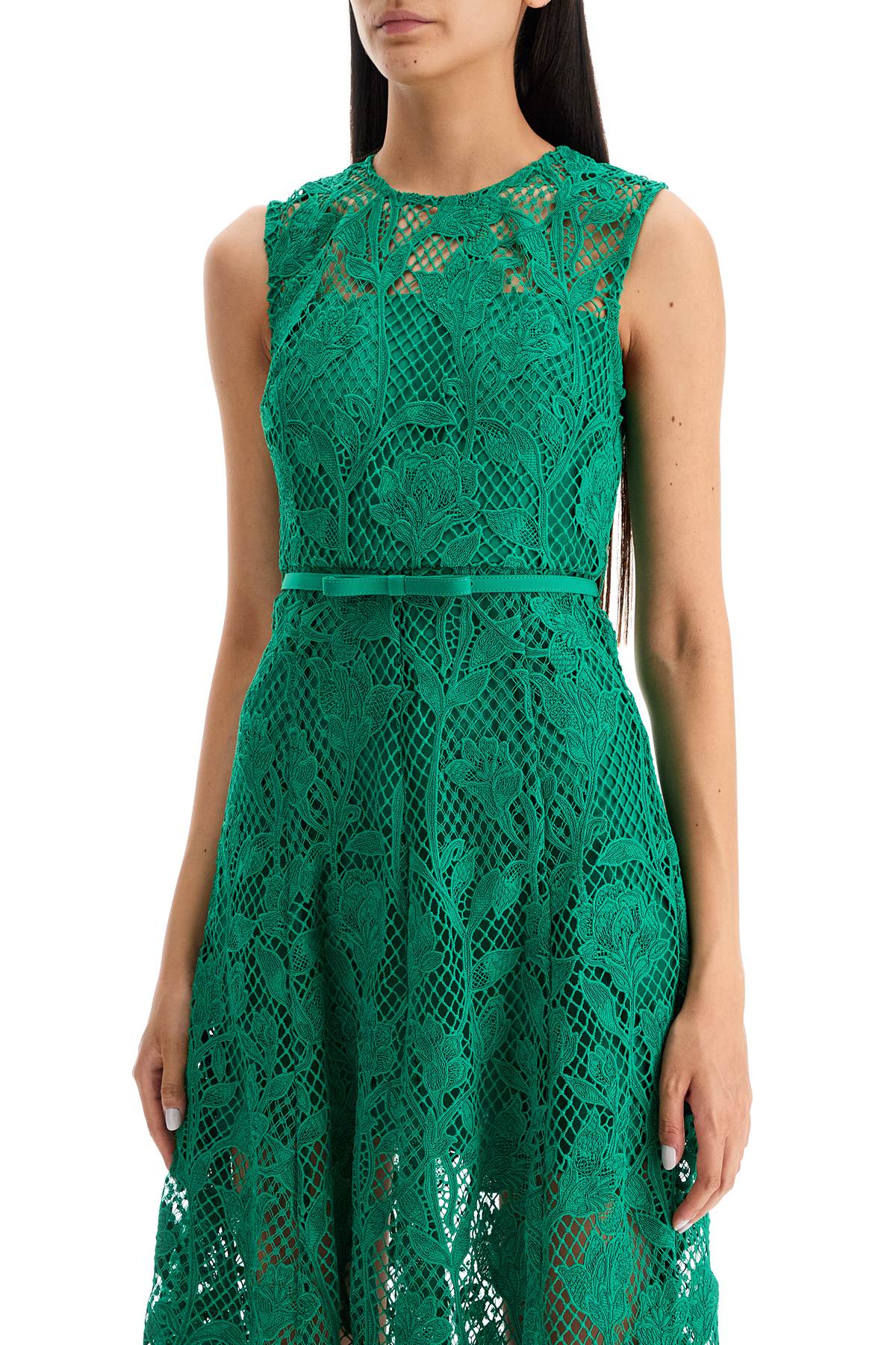 Self-Portrait Floral Lace Sleeveless Midi Dress image 3