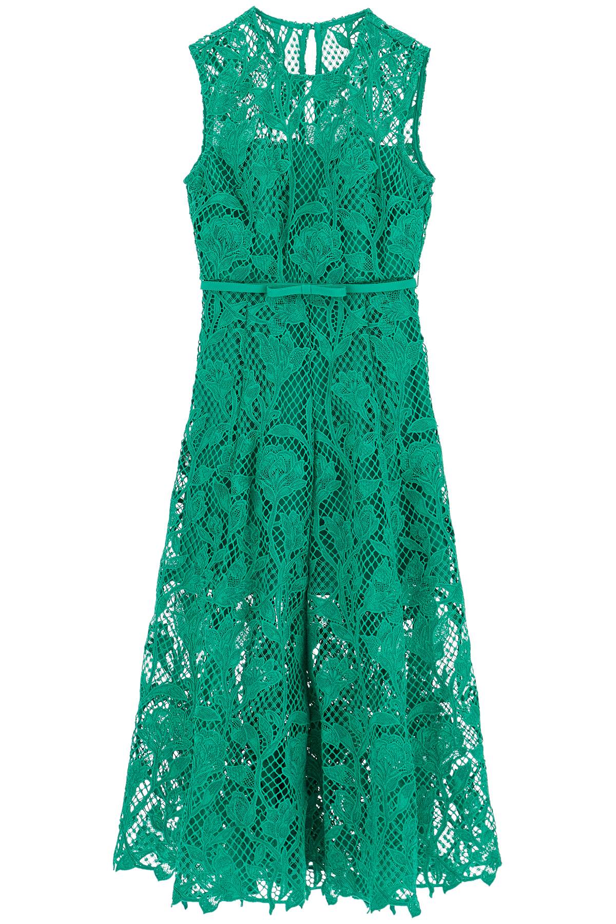 Self-Portrait Floral Lace Sleeveless Midi Dress image 0