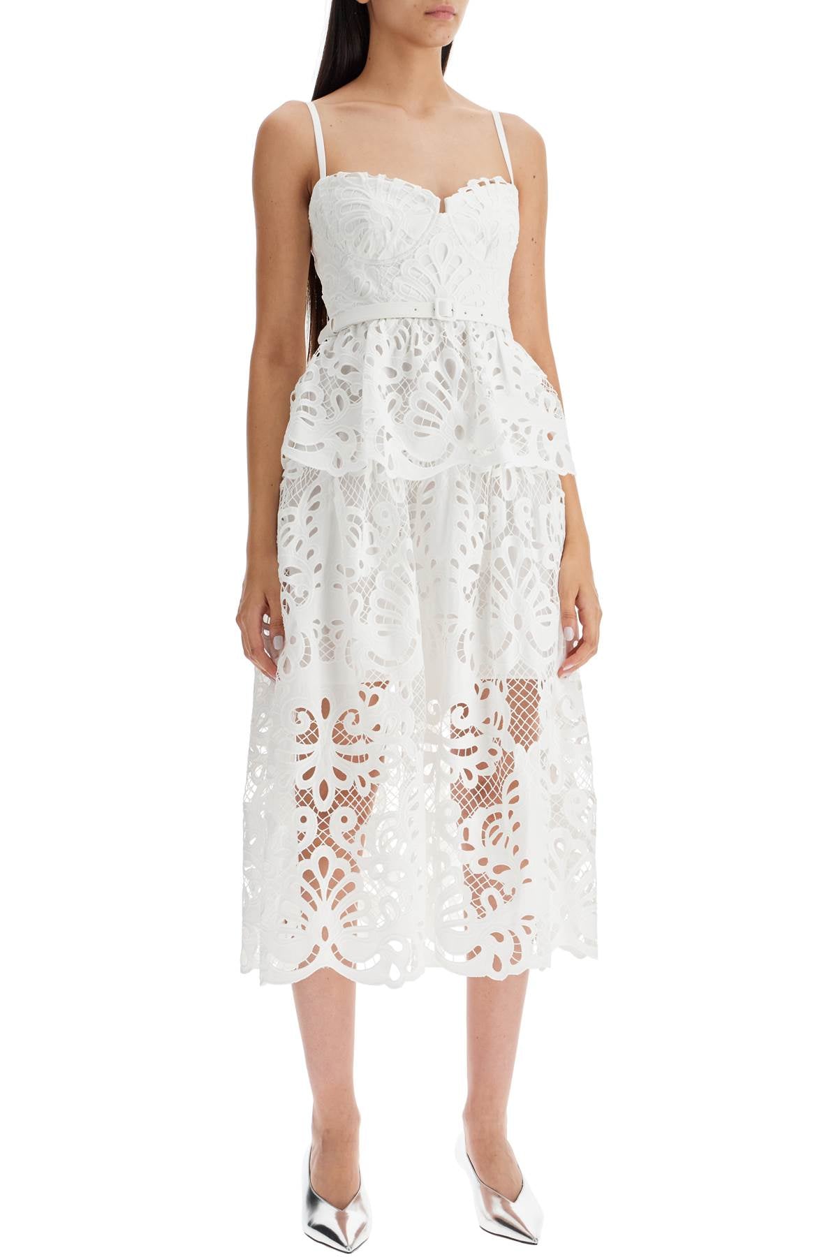 Self Portrait lace bustier dress with belt image 1