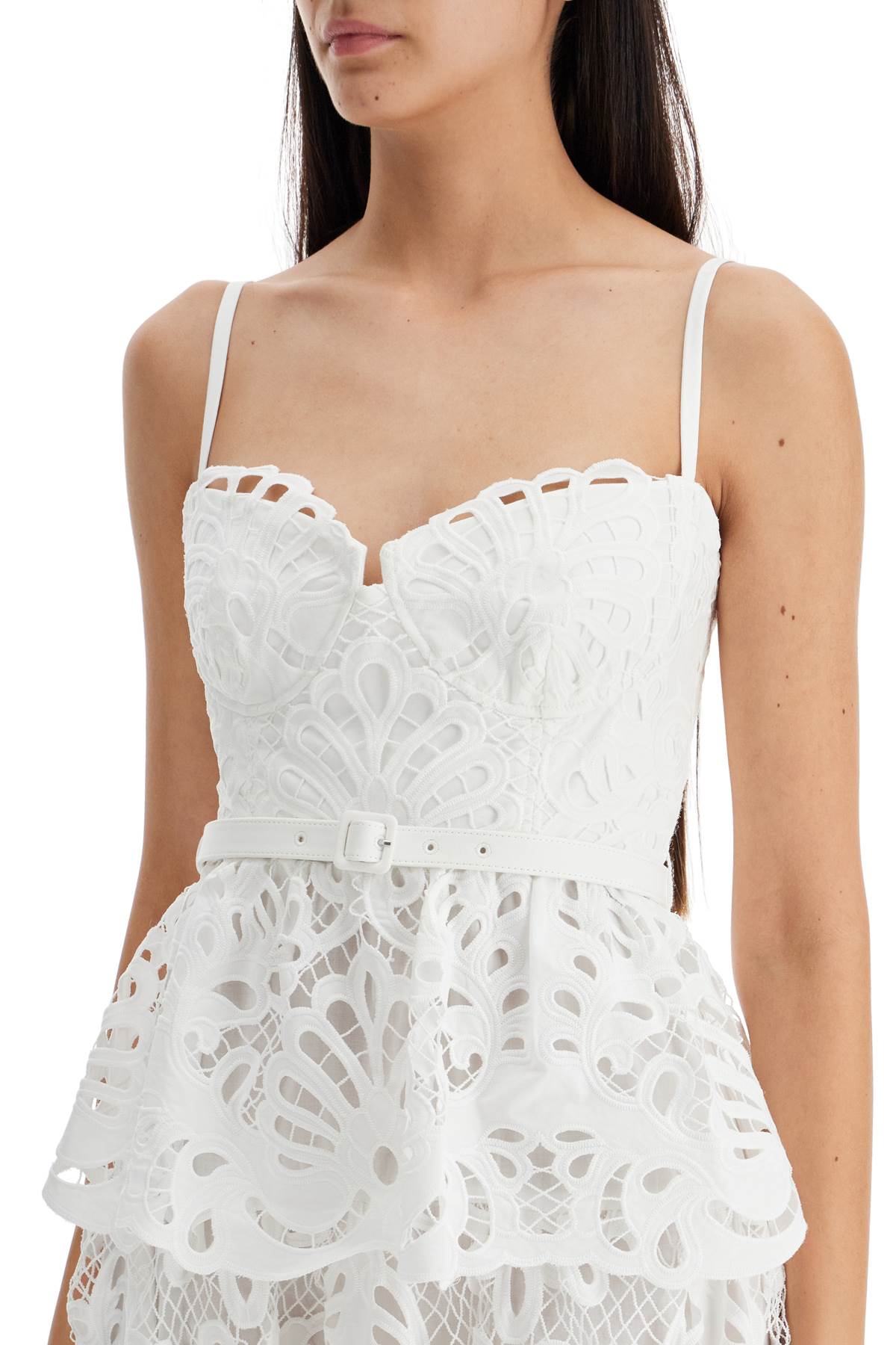 Self Portrait lace bustier dress with belt image 3