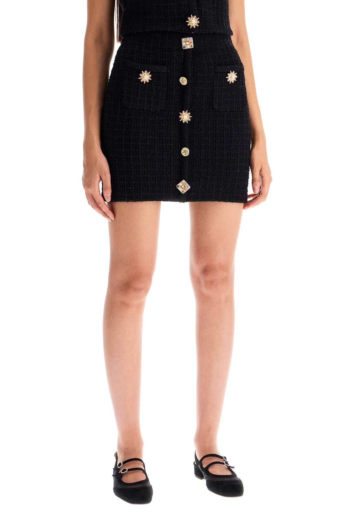 Self Portrait "knitted mini skirt with jewel buttons image 1