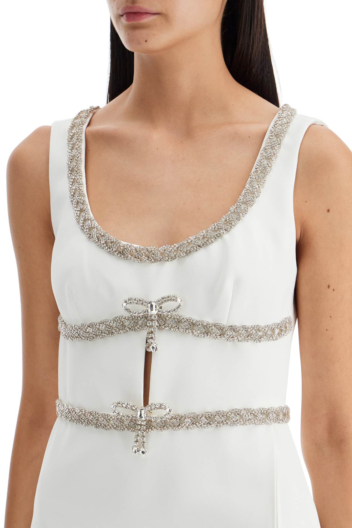 Self-Portrait Crystal-Embellished Sleeveless Sheath Dress image 3