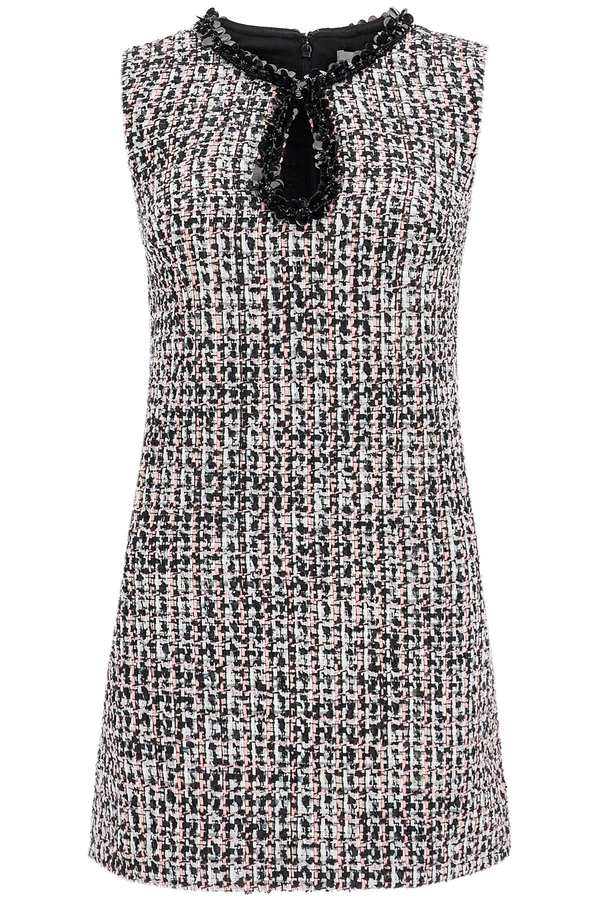 Self-Portrait Tweed Bouclé Mini Dress with Sequined Drop Neckline image 0