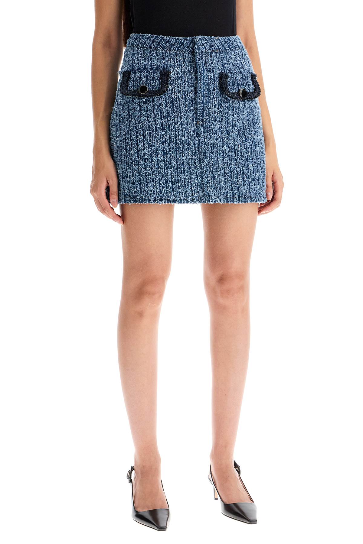 Self Portrait distressed denim mini skirt image 1