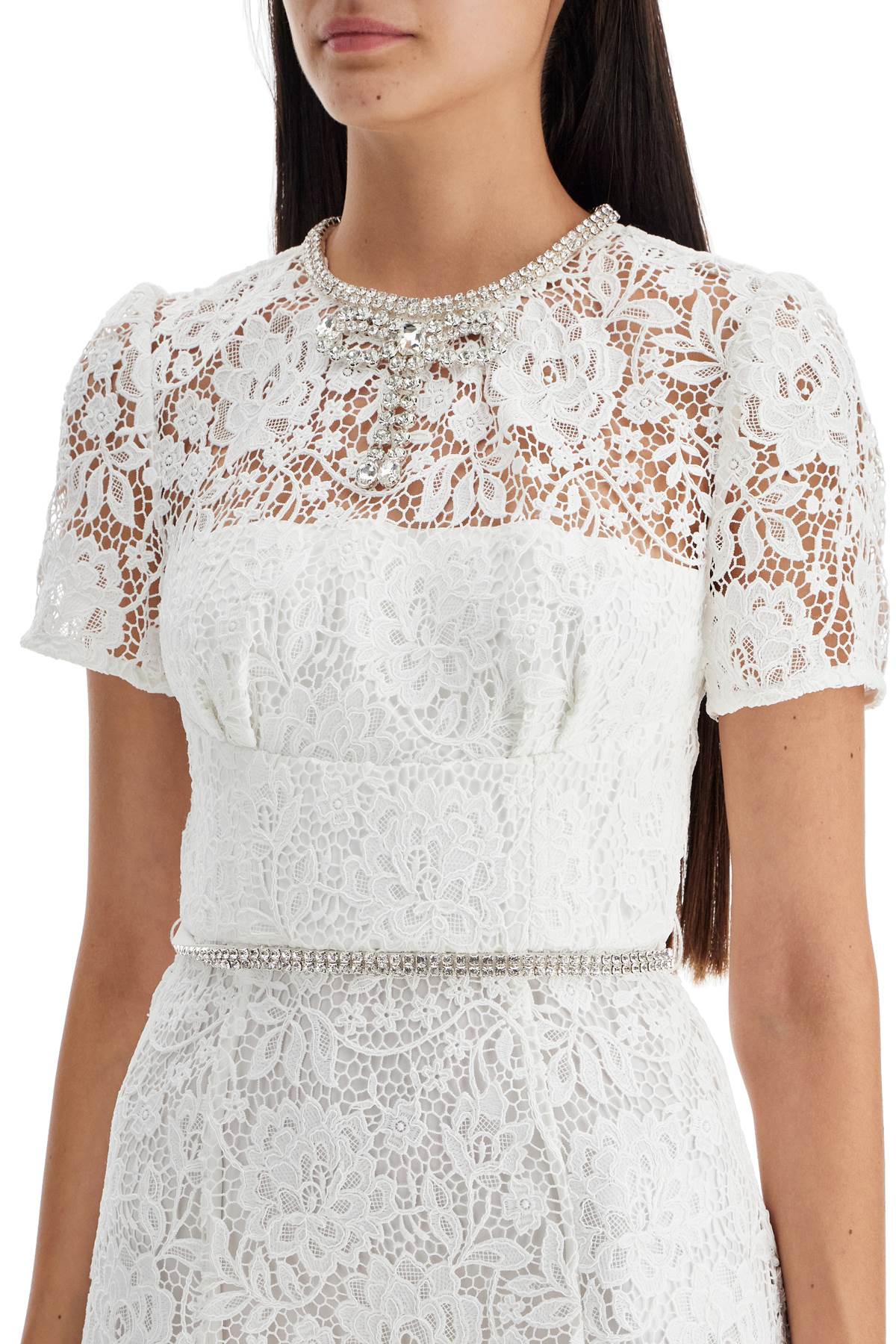 Self Portrait short floral lace sheath dress image 3