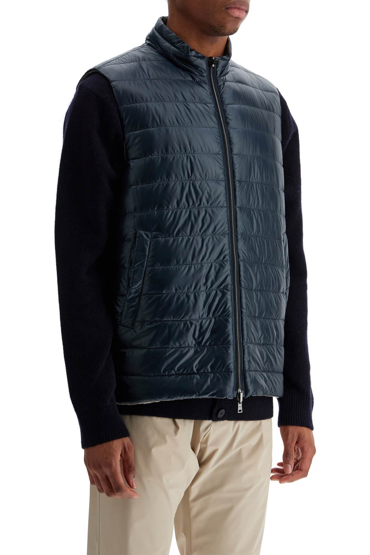 HERNO reversible black polyamide gilet image 1