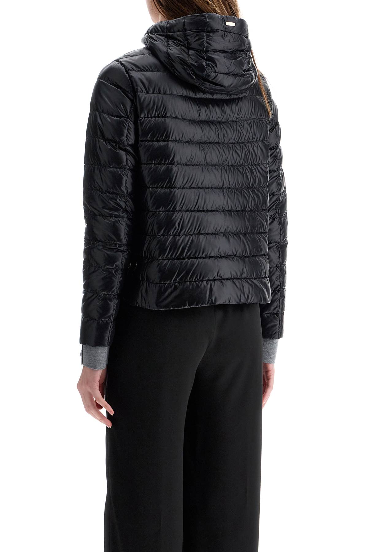 HERNO ultra-lightweight black nylon down jacket with hood image 2