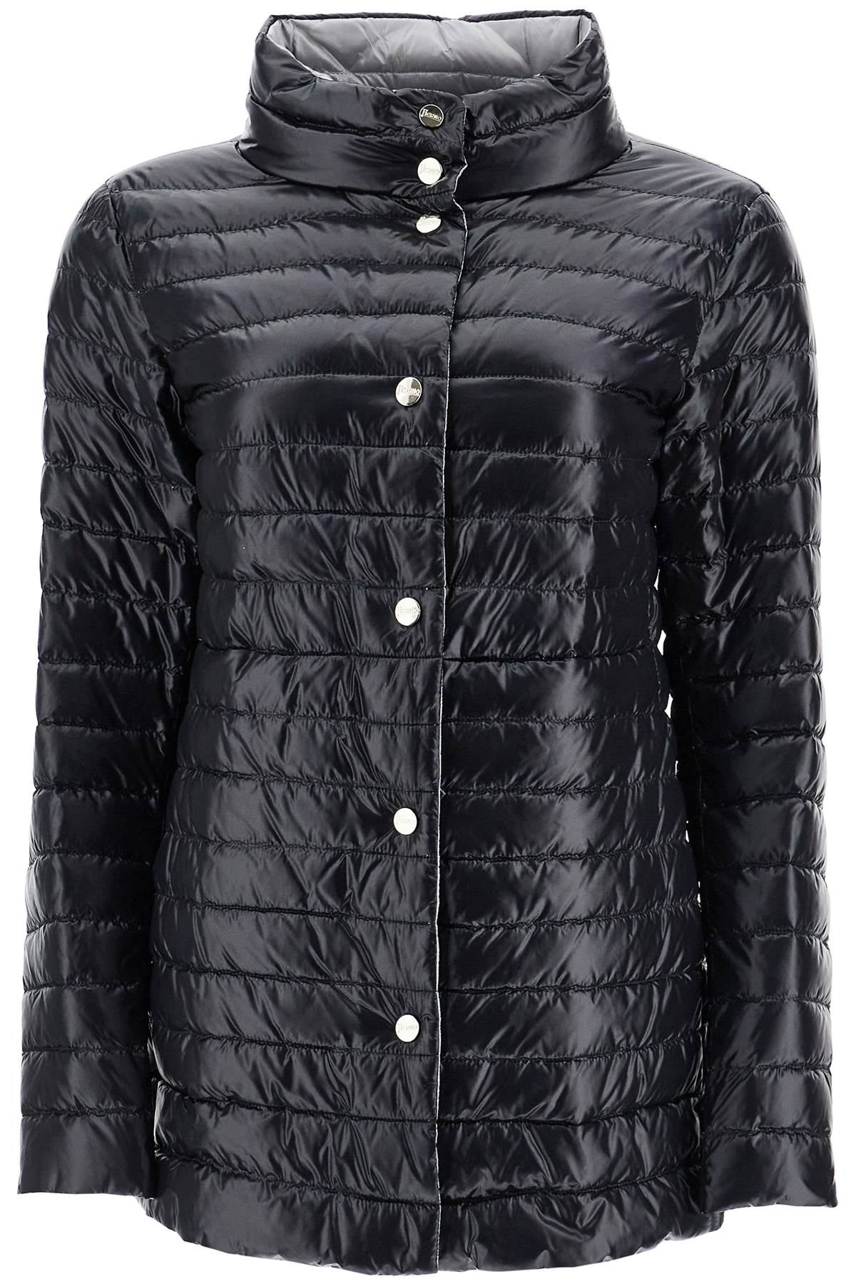 HERNO reversible a-shape down jacket black and gray image 0