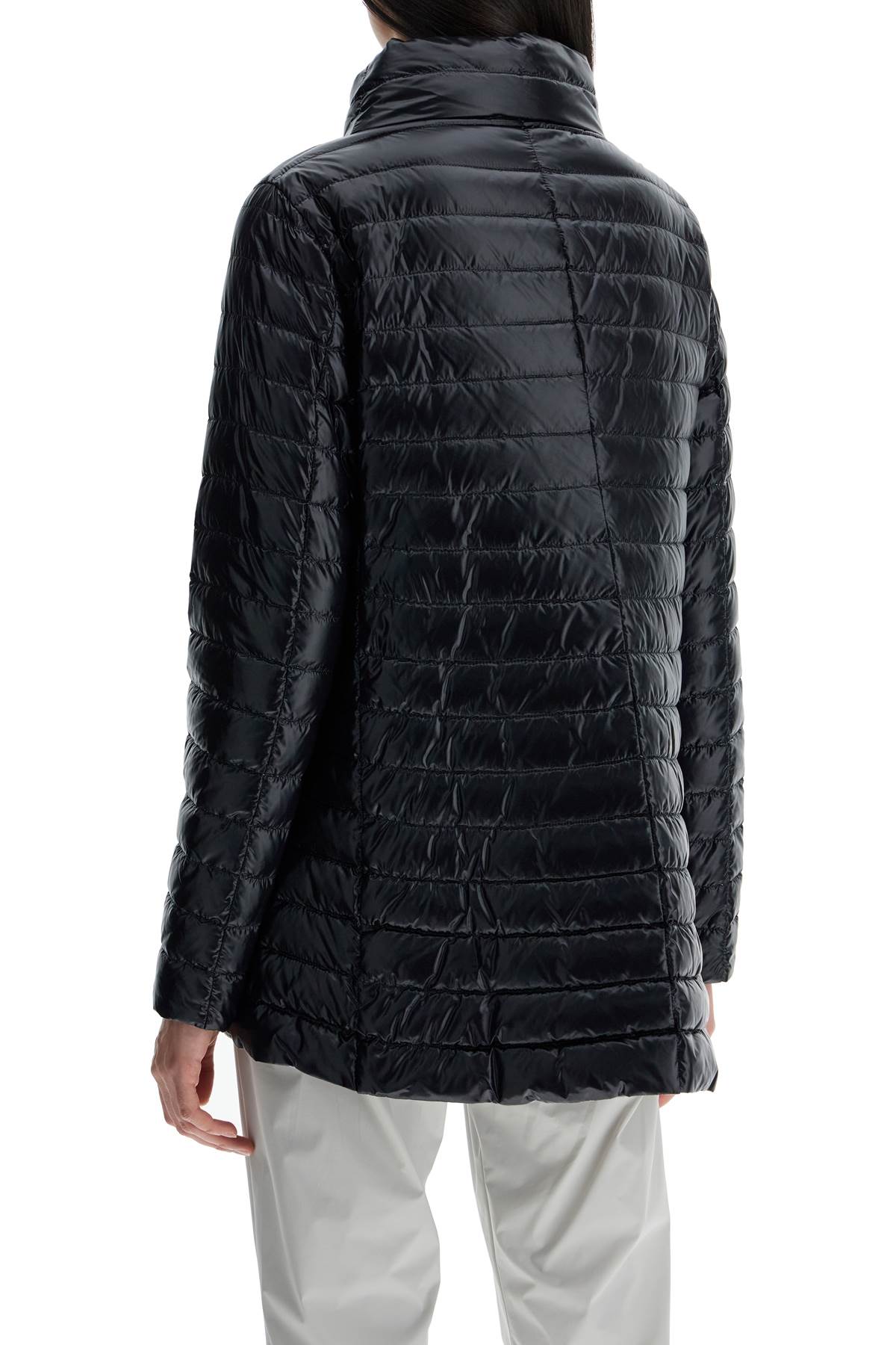 HERNO reversible a-shape down jacket black and gray image 2