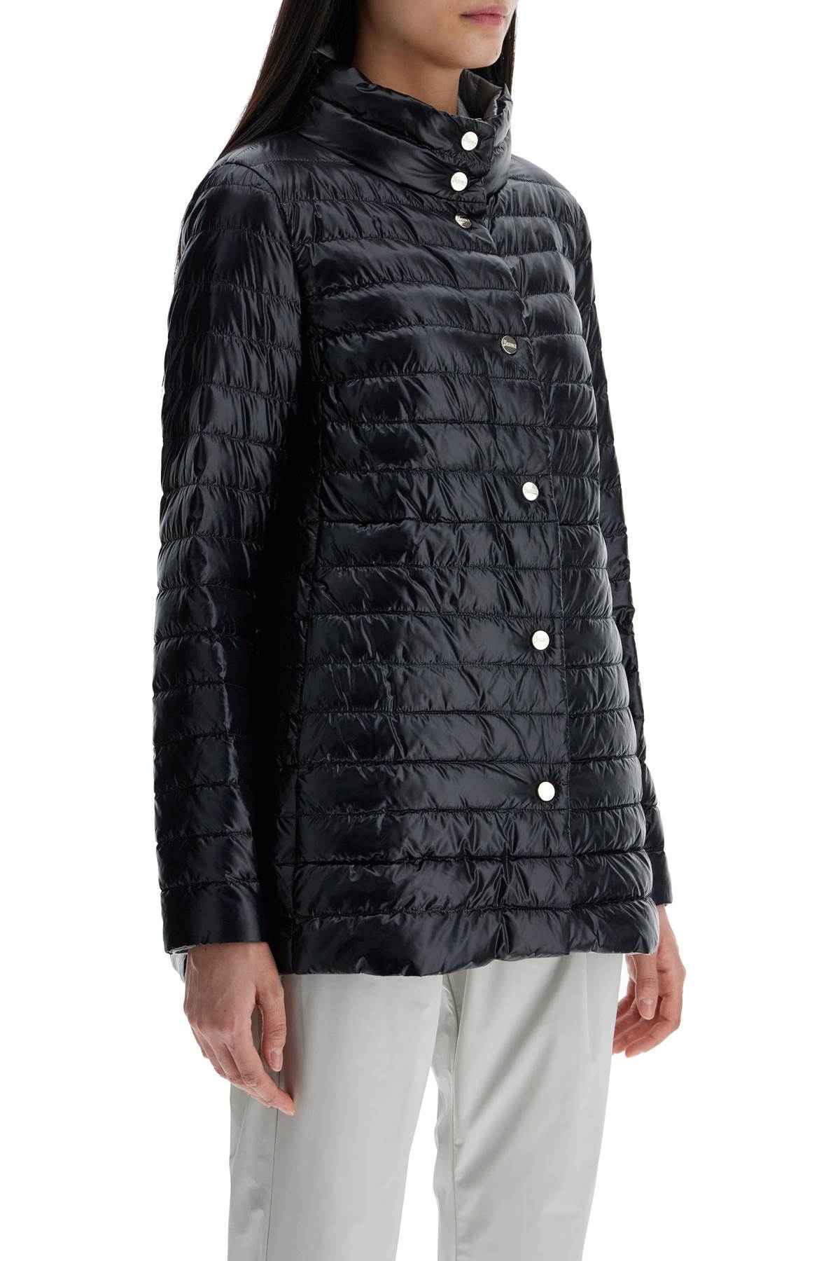 HERNO reversible a-shape down jacket black and gray image 1