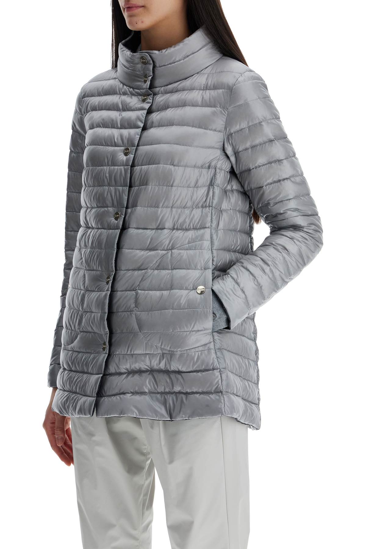 HERNO reversible a-shape down jacket black and gray image 3