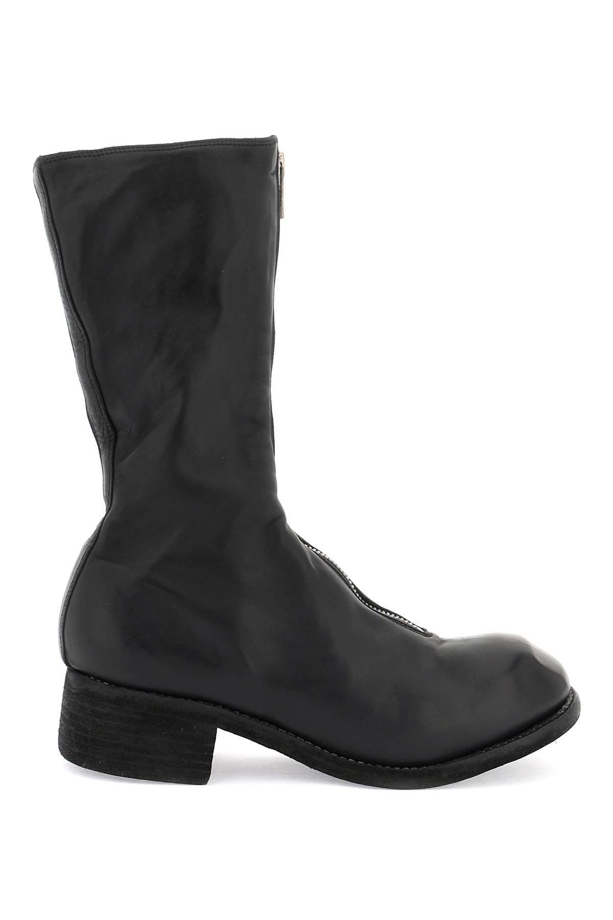 Guidi Front-Zip Horse Leather Boots with Rubber Soles image 0