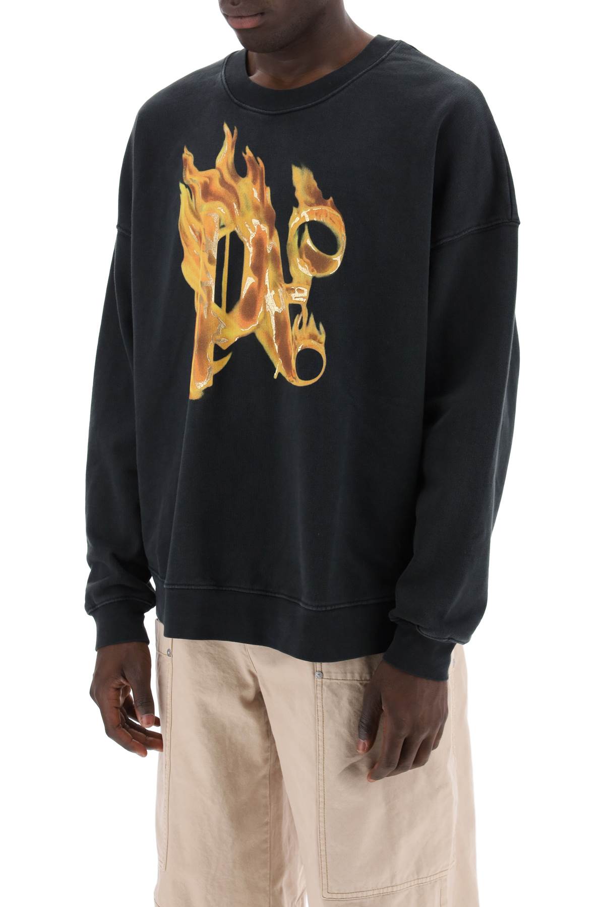 Palm Angels "burning monogram crewneck image 3