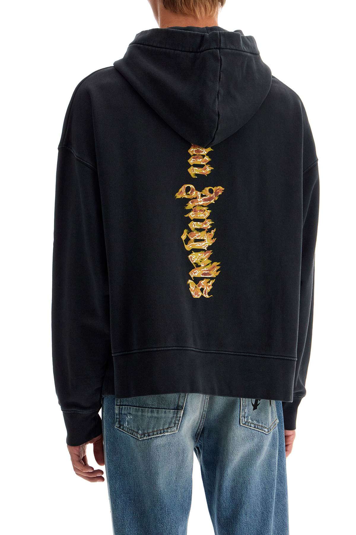 Palm Angels "burning palm oversized hoodie with hood" image 2