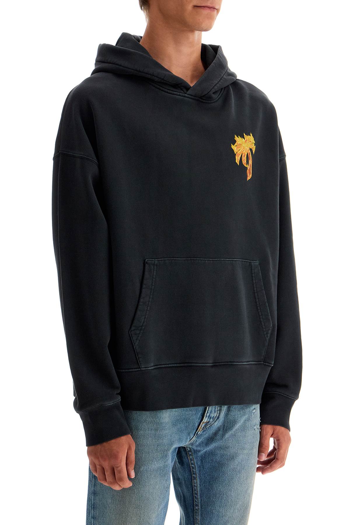 Palm Angels "burning palm oversized hoodie with hood" image 1