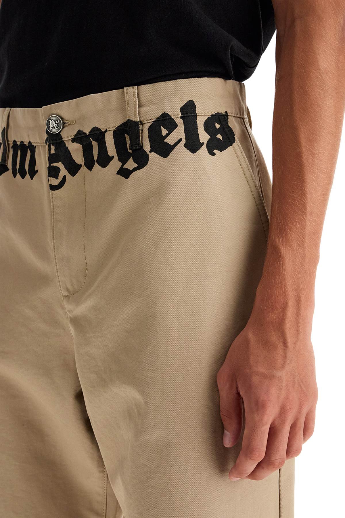 Palm Angels Straight-Leg Chino Pants with Logo Branding image 3