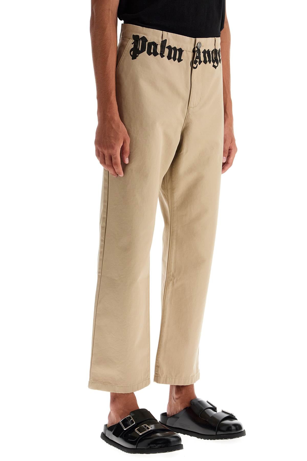 Palm Angels Straight-Leg Chino Pants with Logo Branding image 1