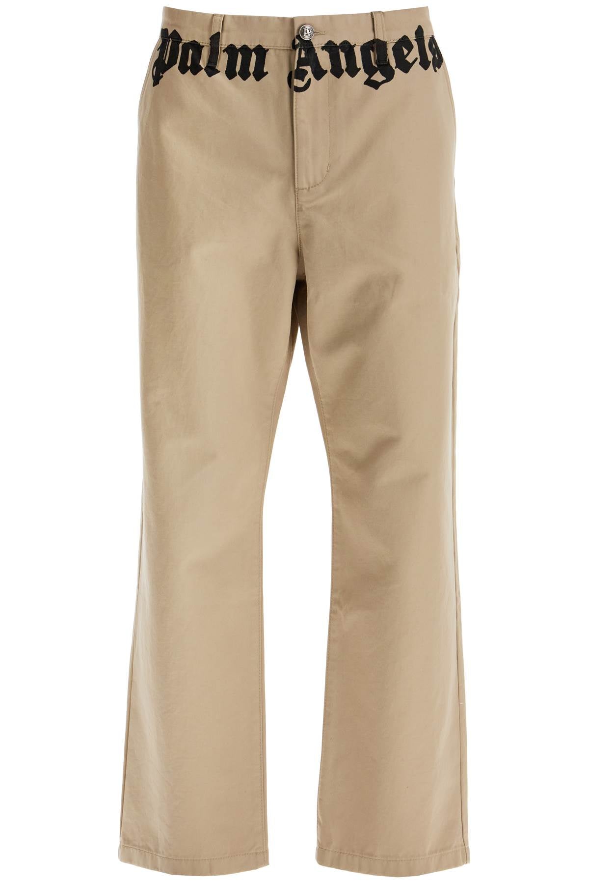 Palm Angels Straight-Leg Chino Pants with Logo Branding image 0