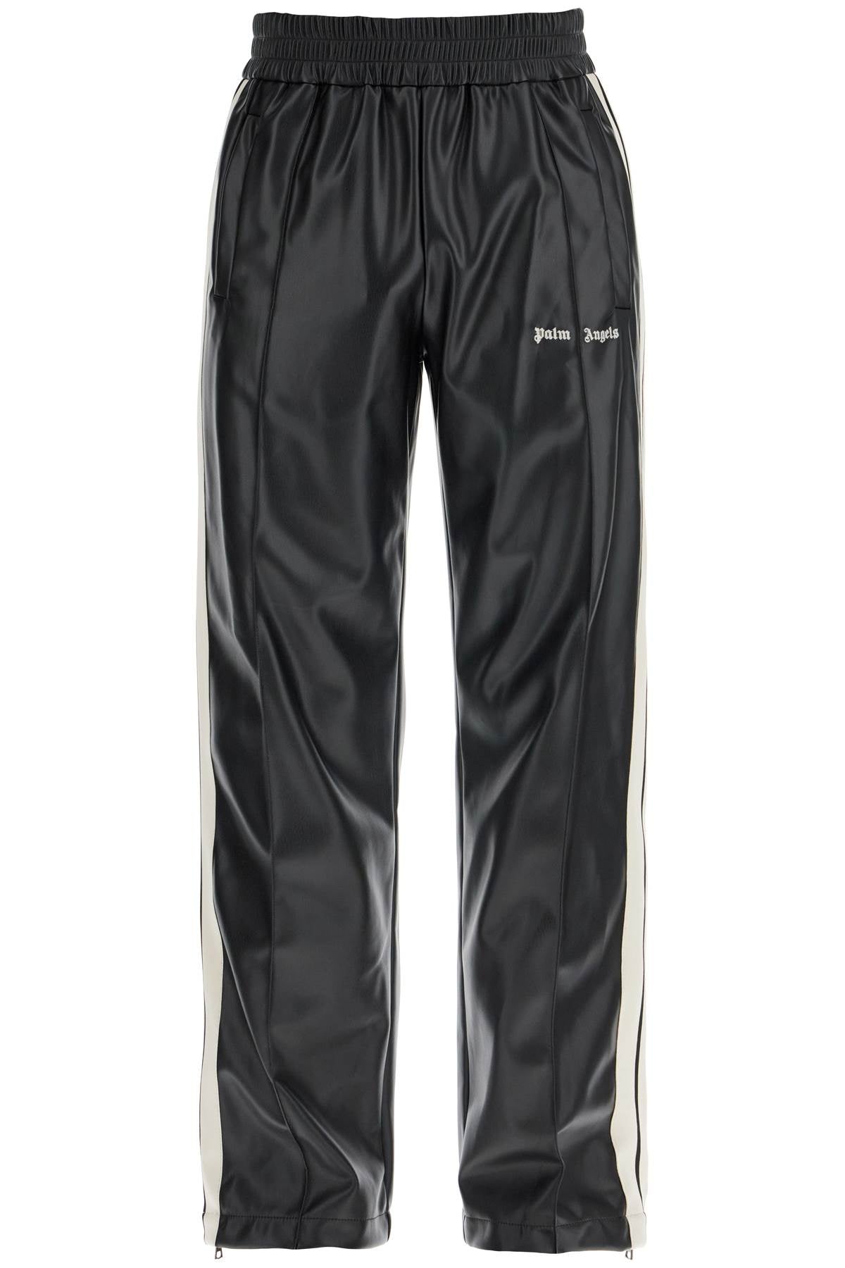 Palm Angels faux leather joggers with side stripes image 0