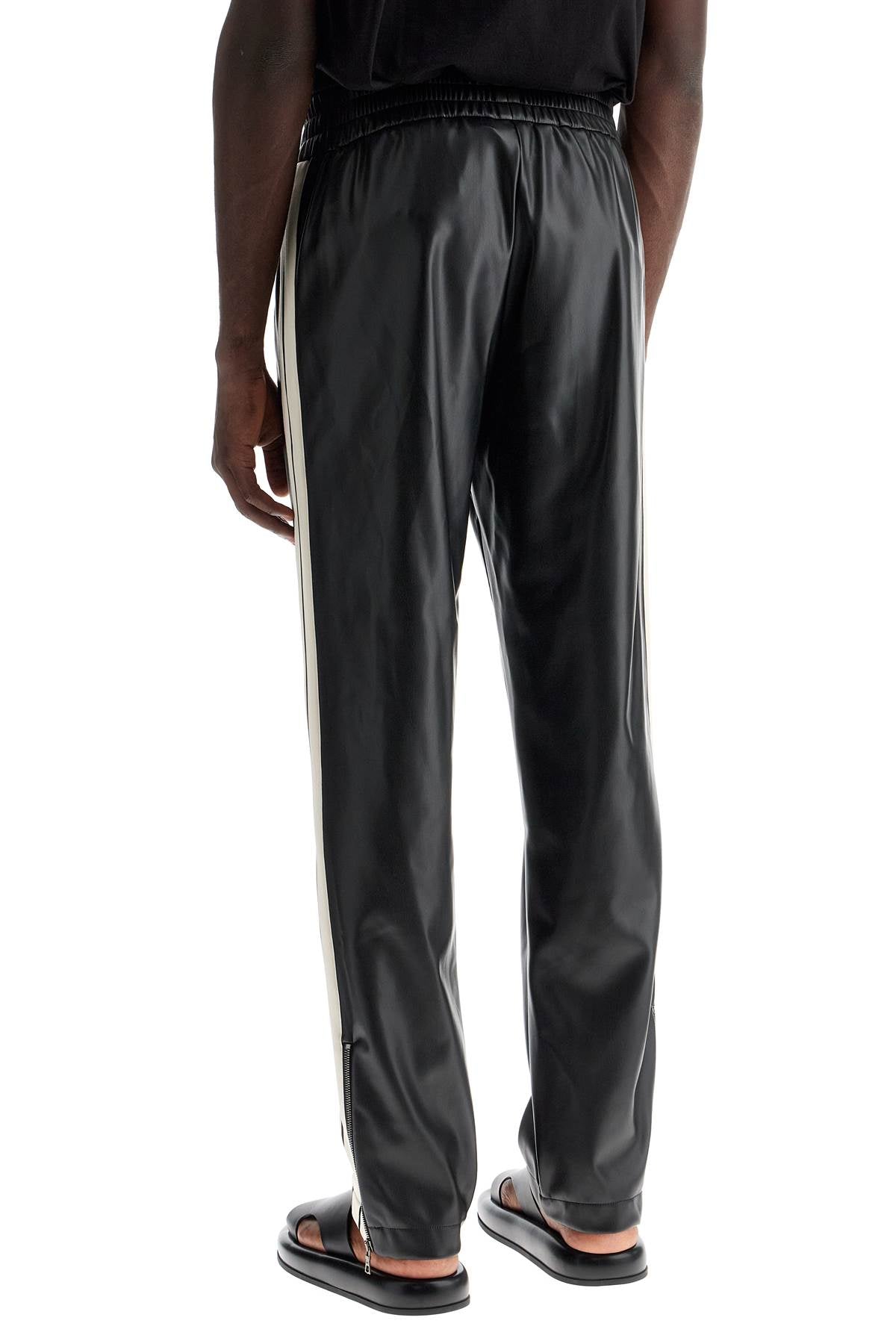 Palm Angels faux leather joggers with side stripes image 2