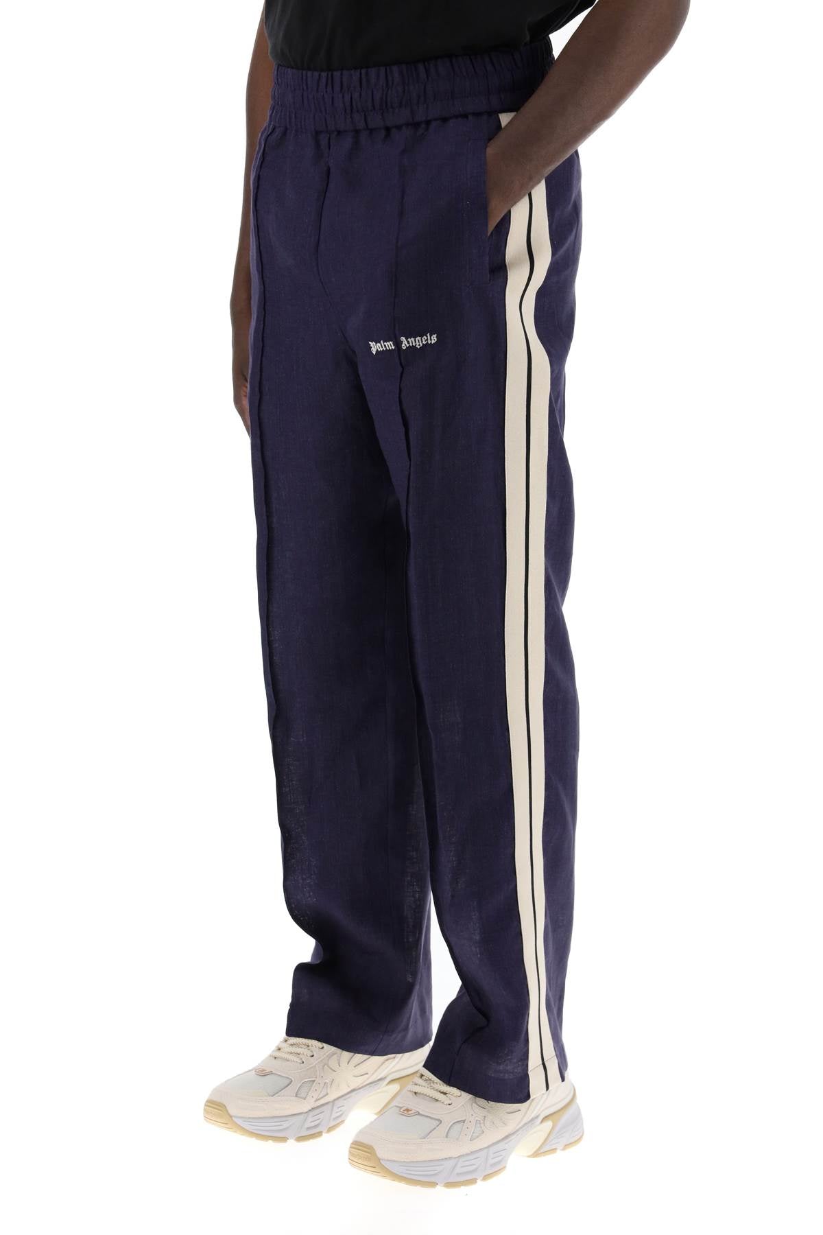 Palm Angels Linen Jogger Pants with Side Stripes image 3