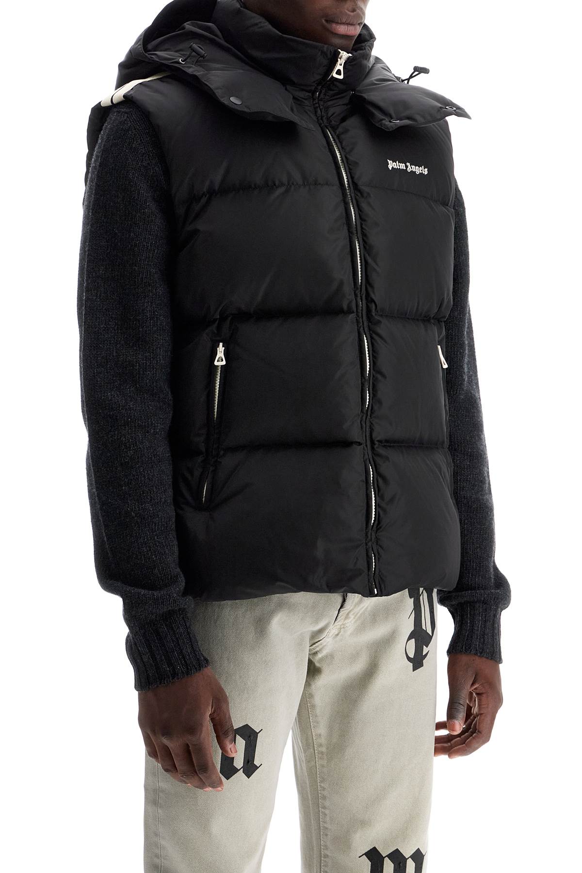 Palm Angels sleeveless down jacket with contrasting image 1