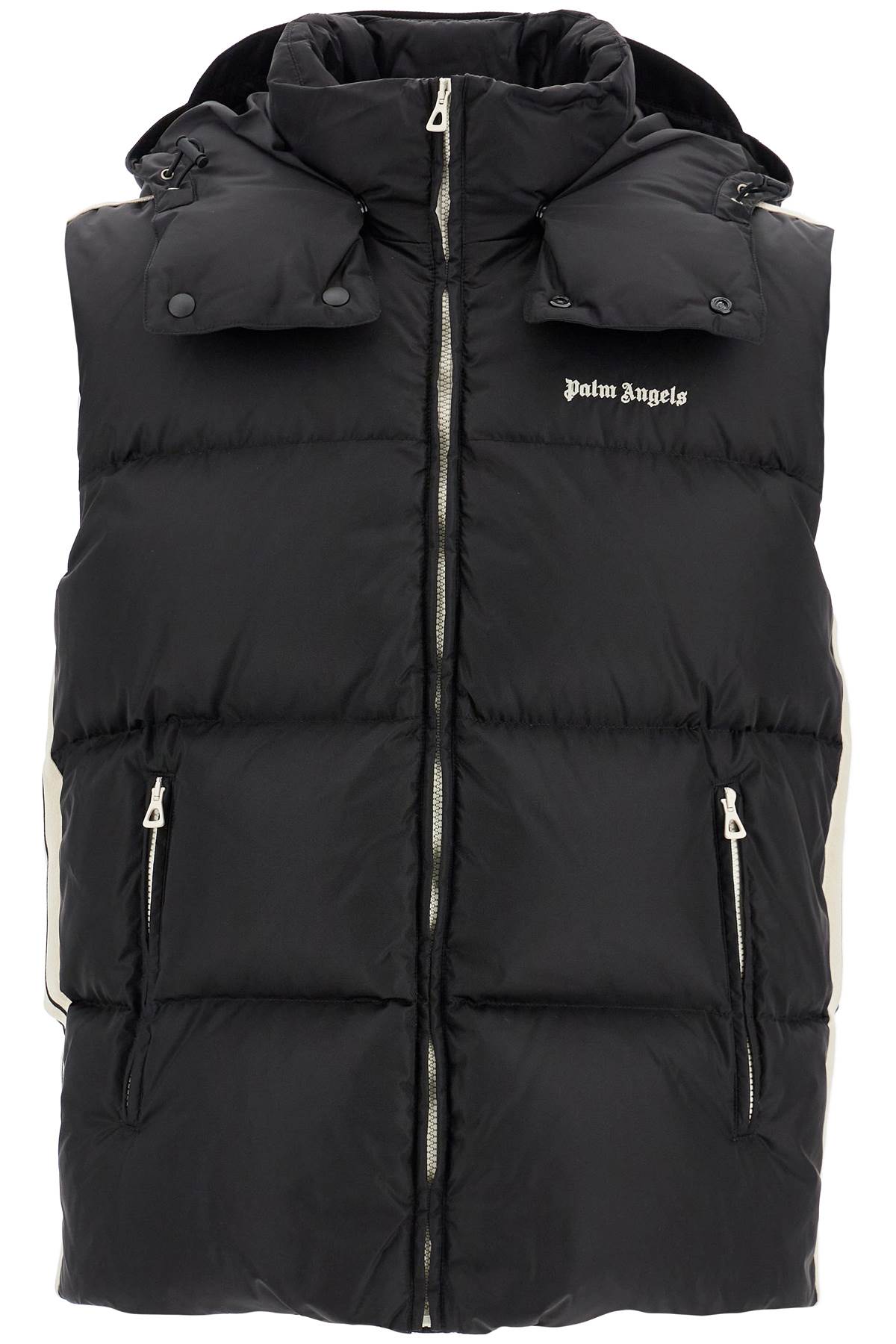 Palm Angels sleeveless down jacket with contrasting image 0