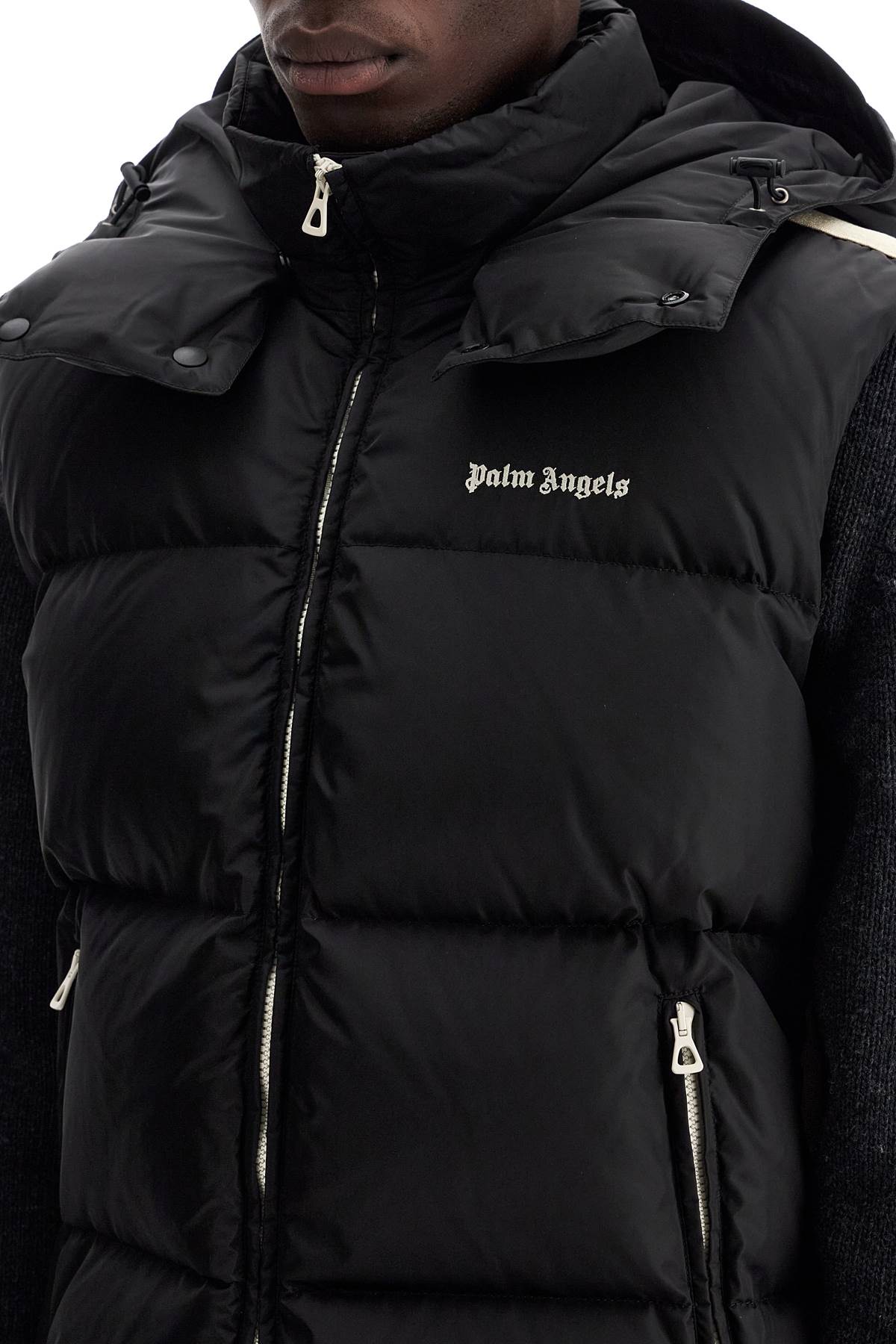 Palm Angels sleeveless down jacket with contrasting image 3