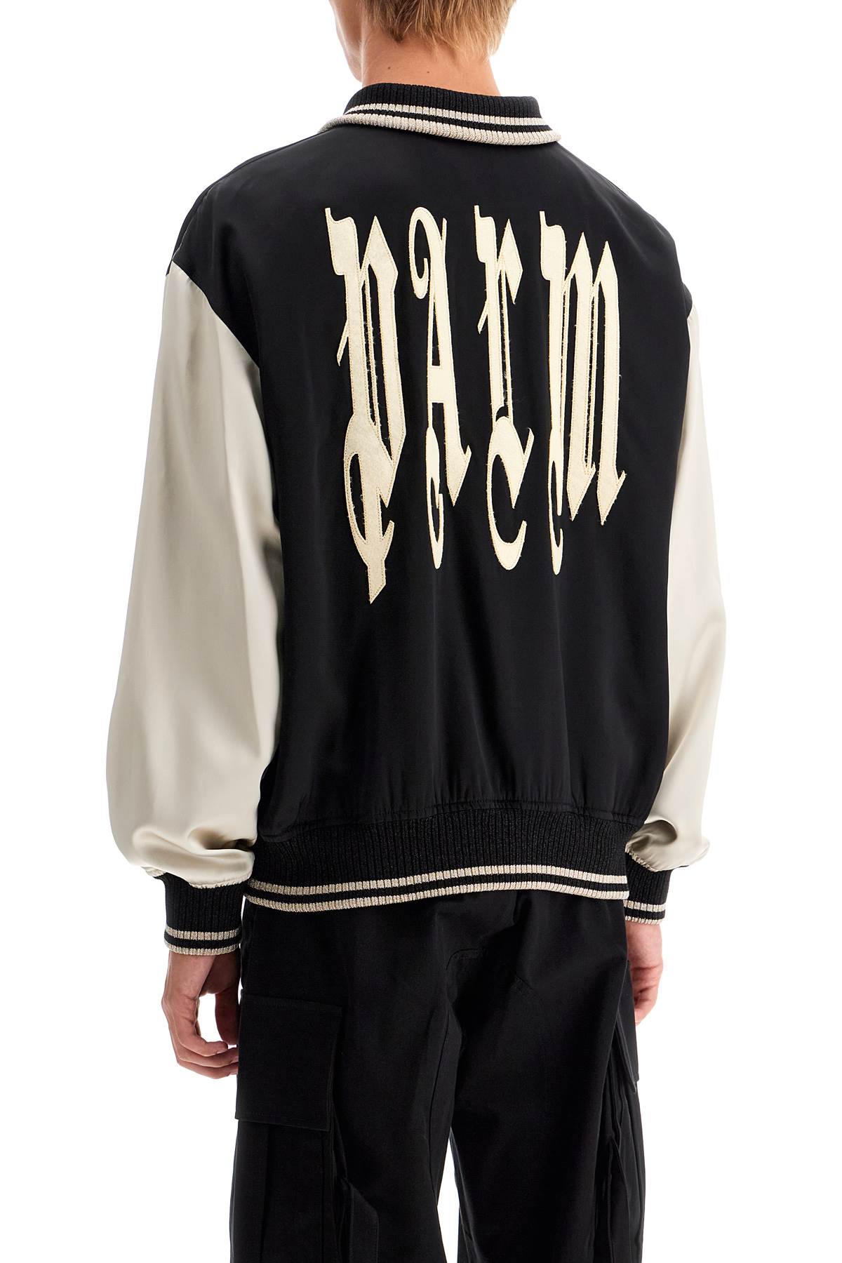 Palm Angels satin varsity jacket for image 2