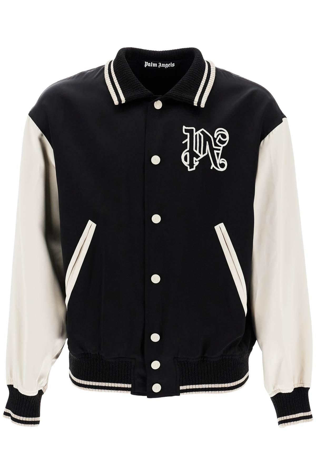 Palm Angels satin varsity jacket for image 0