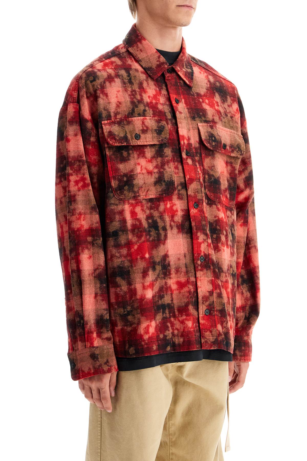 Palm Angels Oversized Flannel Shirt with Curved Logo image 1