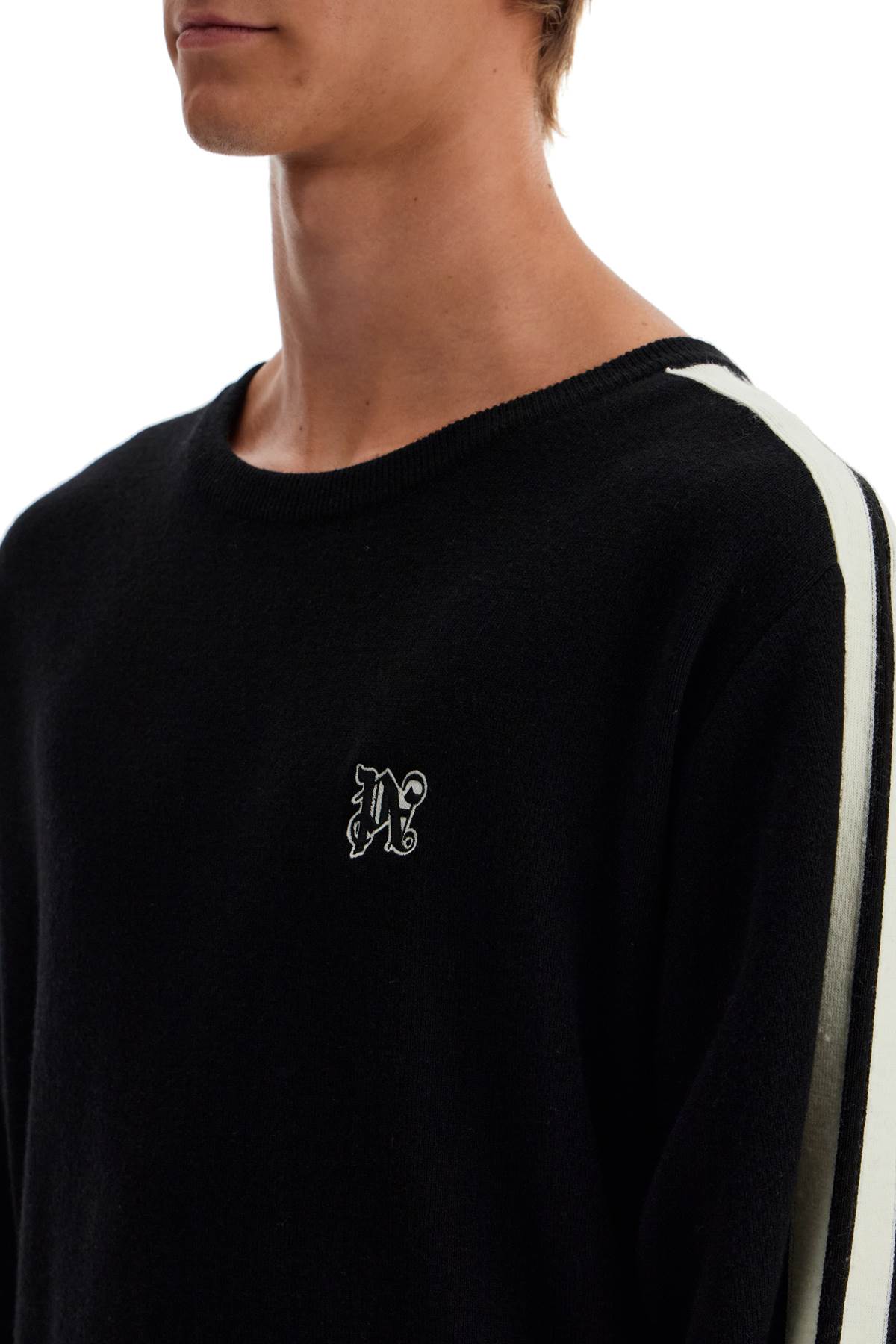 Palm Angels track band pullover sweater with image 3