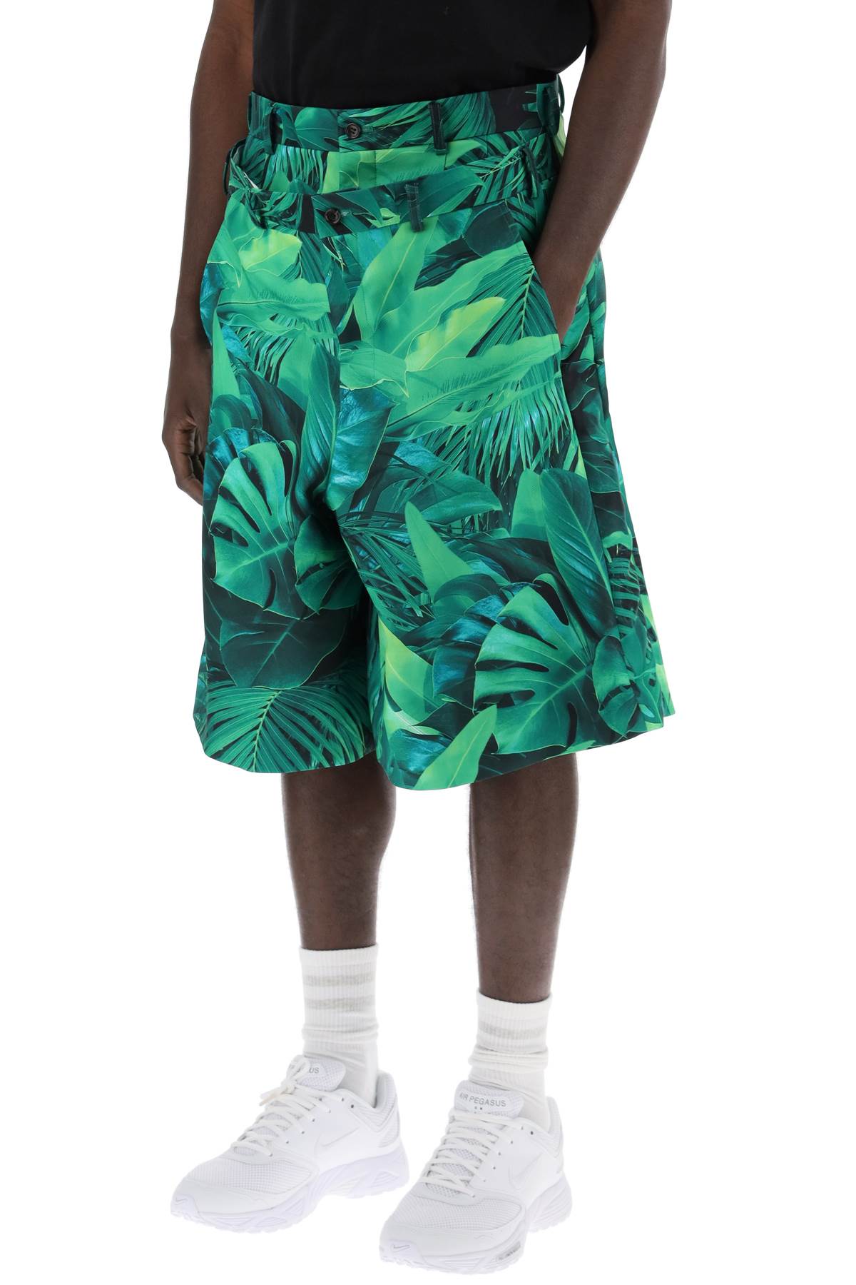 Comme Des Garcons Homme Plus "jungle bermuda with double front layer image 3