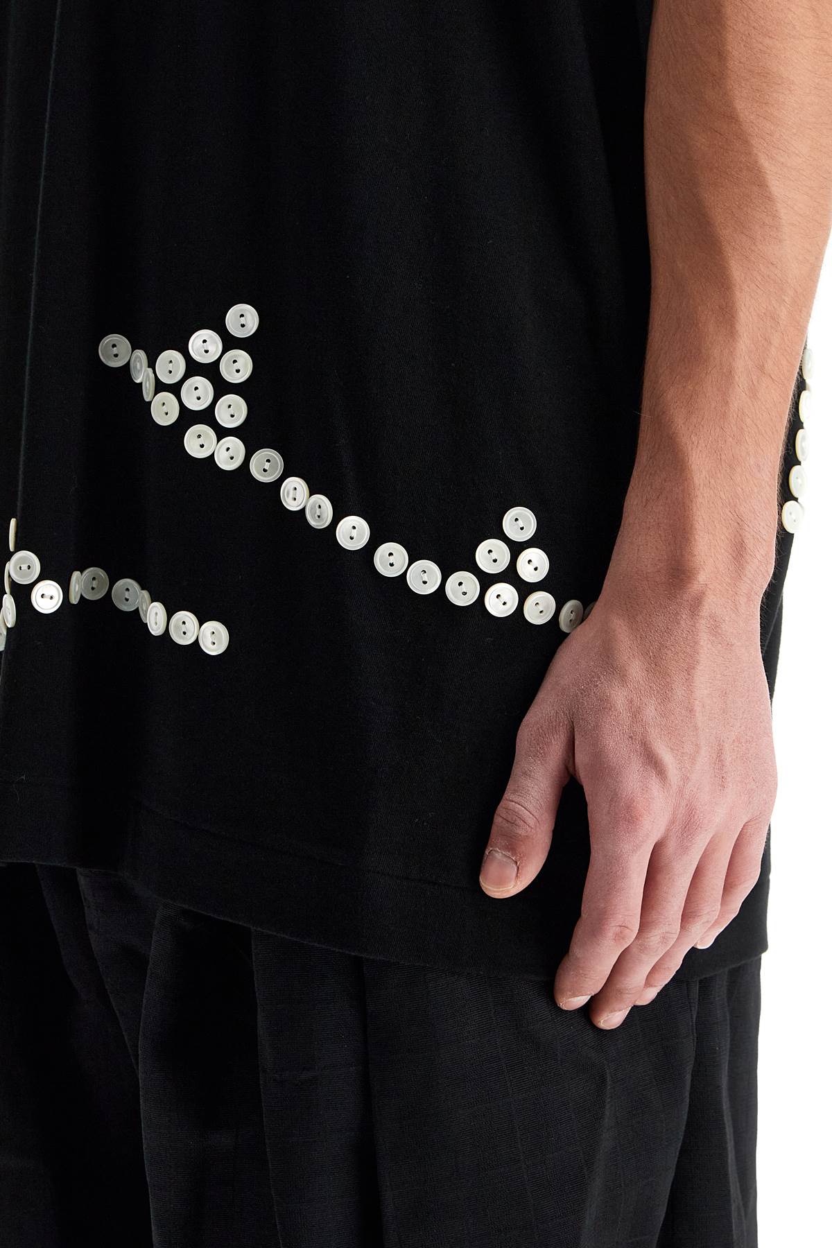 Comme Des Garcons Homme Plus Embroidered Button-Up T-Shirt image 3