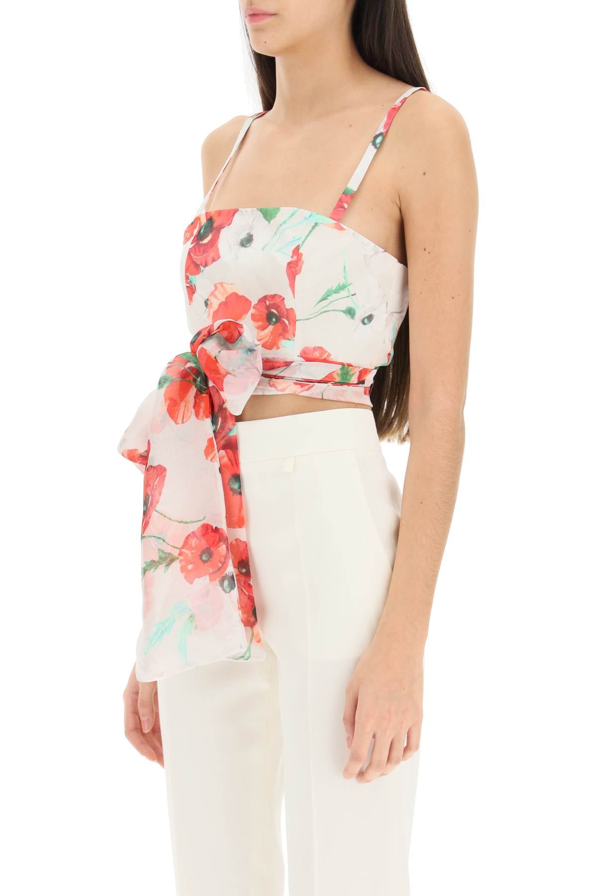 Raquel Diniz Floral Print Silk Chiffon Top image 3