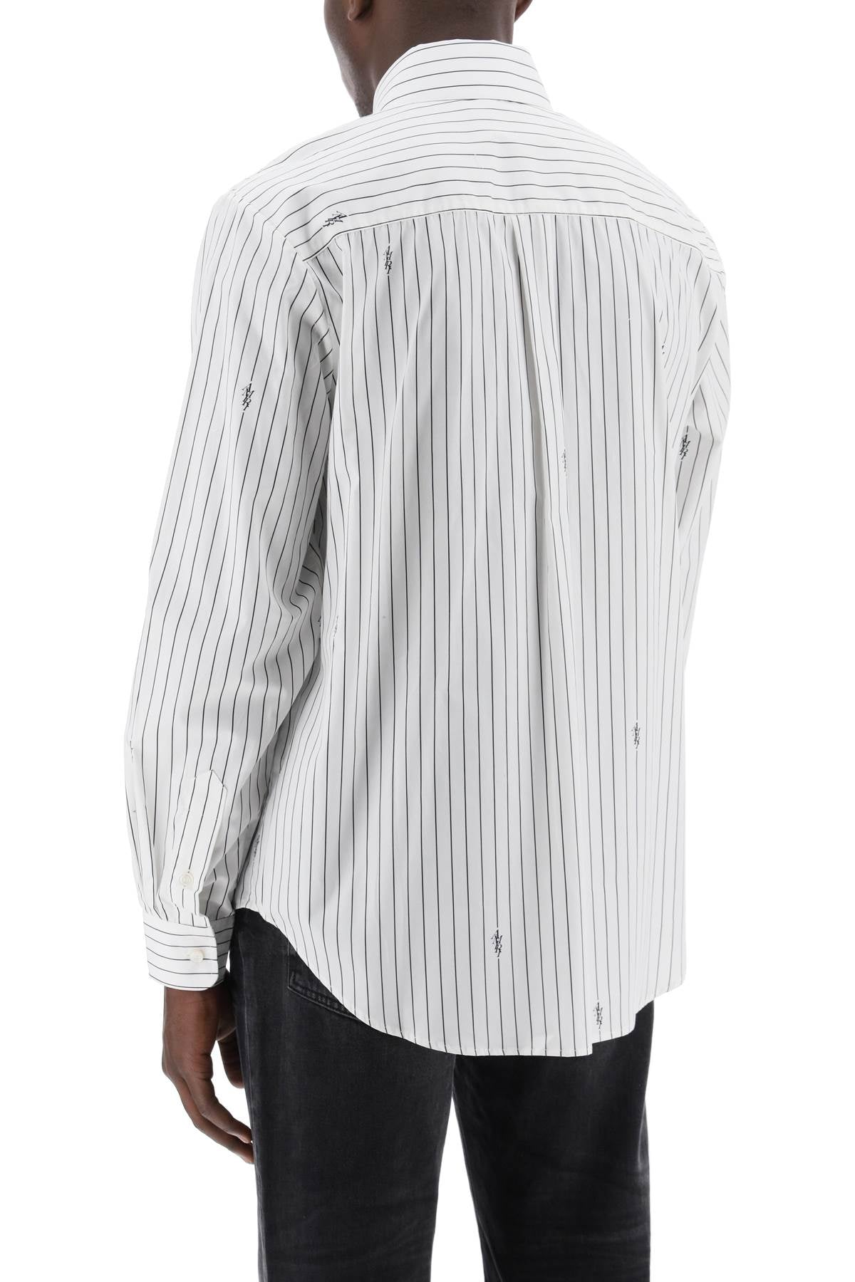 Amiri Striped Shirt with Staggered Logo Print image 2